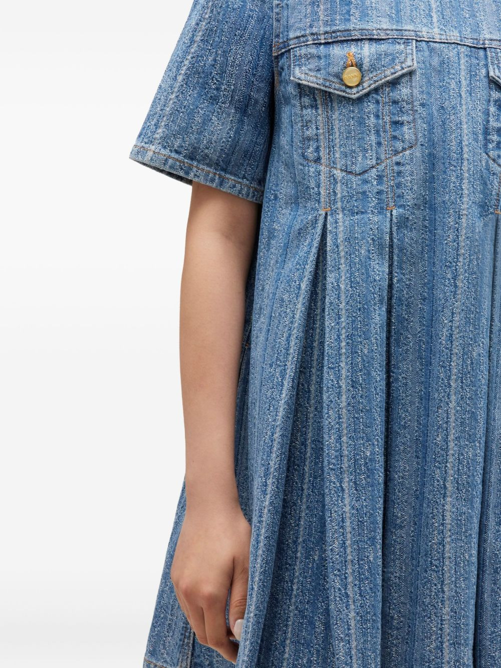 pleated denim dress - 4
