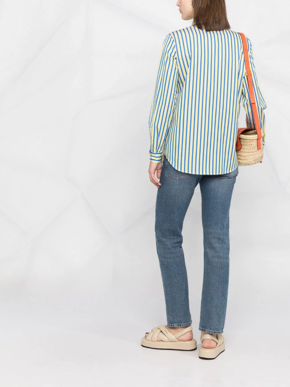 logo-print striped cotton shirt - 6