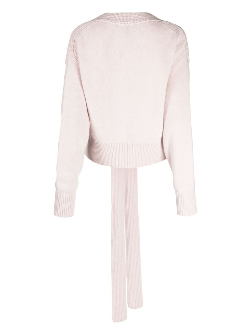 SA SU PHI tied-waist wool-cashmere cardigan outlook