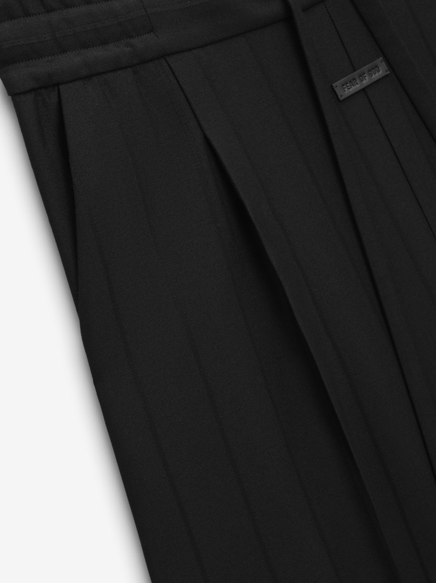 Pintstripe Drawstring Wide Leg Pant - 3