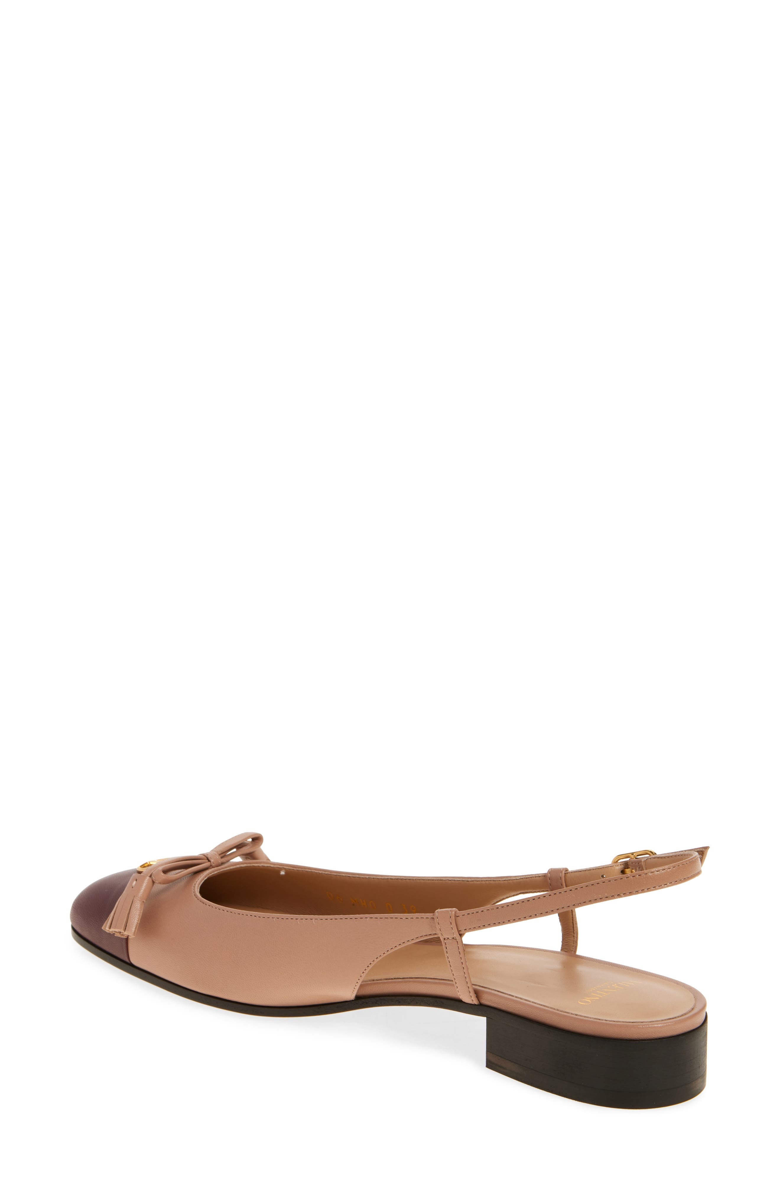Valentino Garavani VLOGO Two-Tone Slingback Ballet Flat in Rose Cannelle/Dark Garnet at Nordstrom - 2