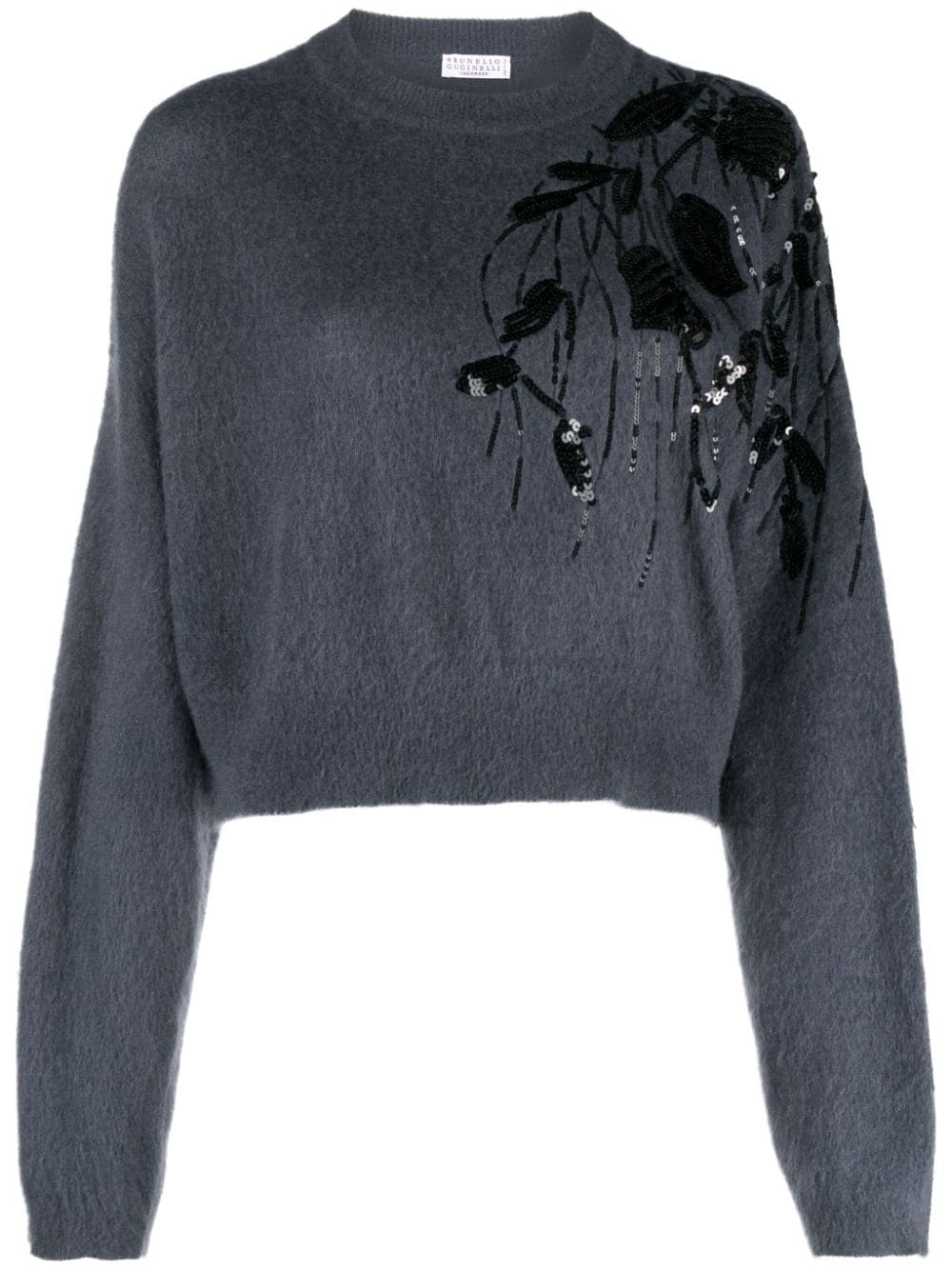 sequin-design cropped jumper - 1