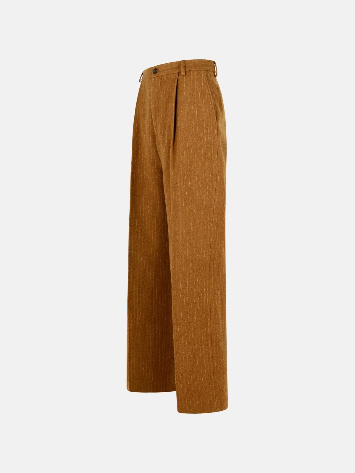 'PENRUD' STRAIGHT BROWN WOOL PANTS - 2