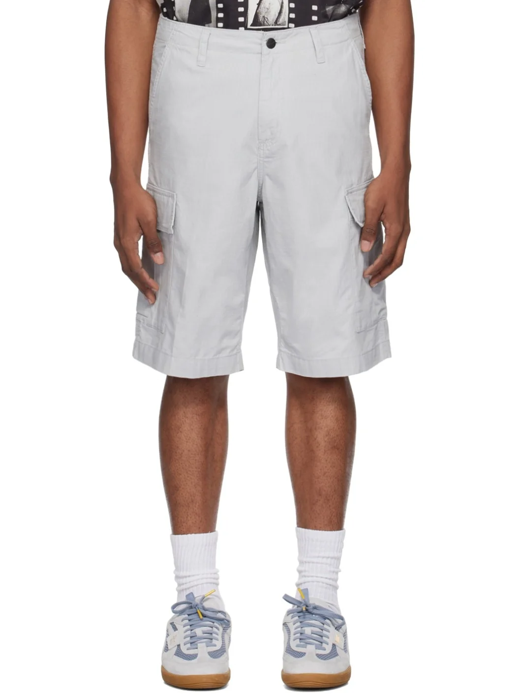 Gray Regular Cargo Shorts - 1