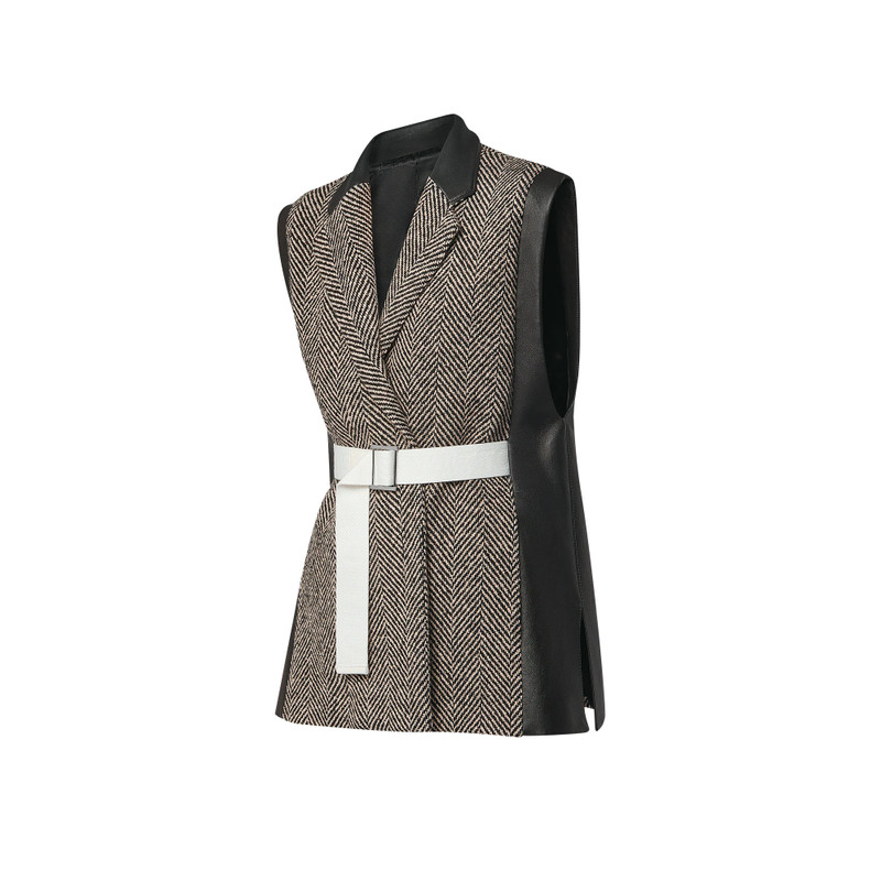 Louis Vuitton Leather Accent Sleeveless Blazer outlook
