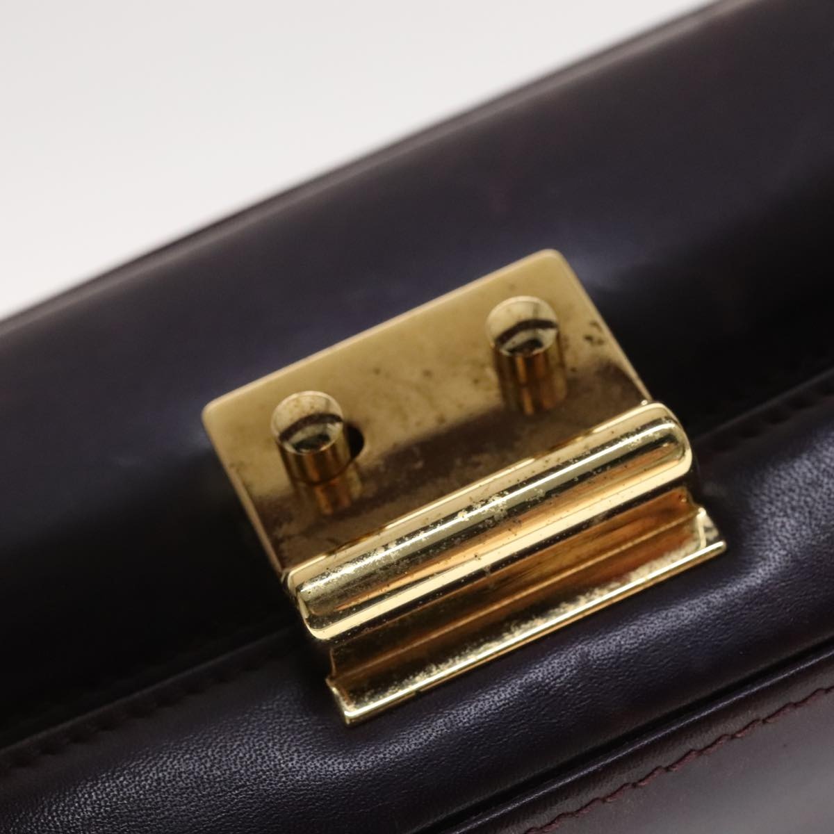 GUCCI Hand Bag Leather Purple Gold - 9