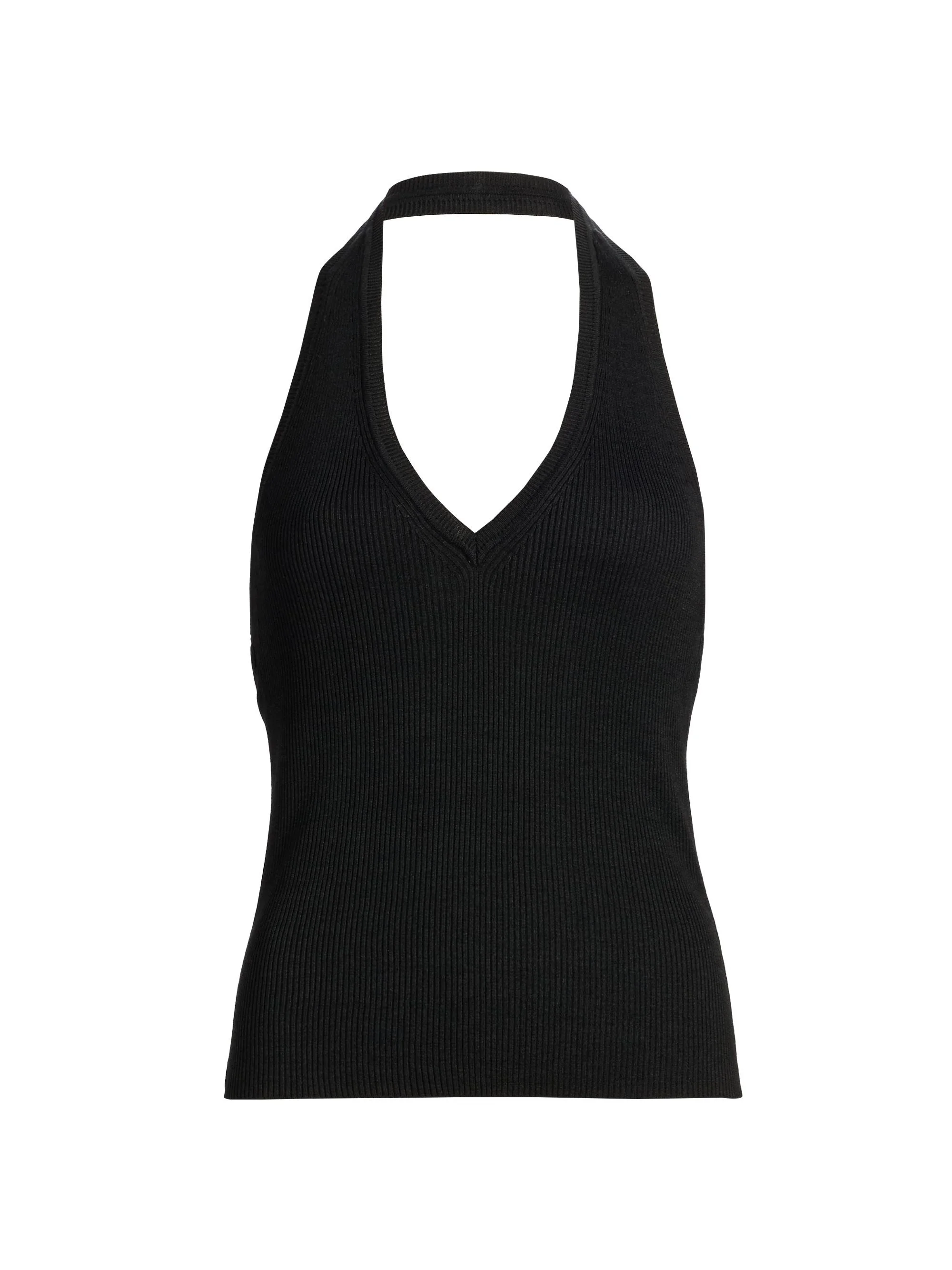 Women's Ivey Silk Knit Halter Top - Black - 1