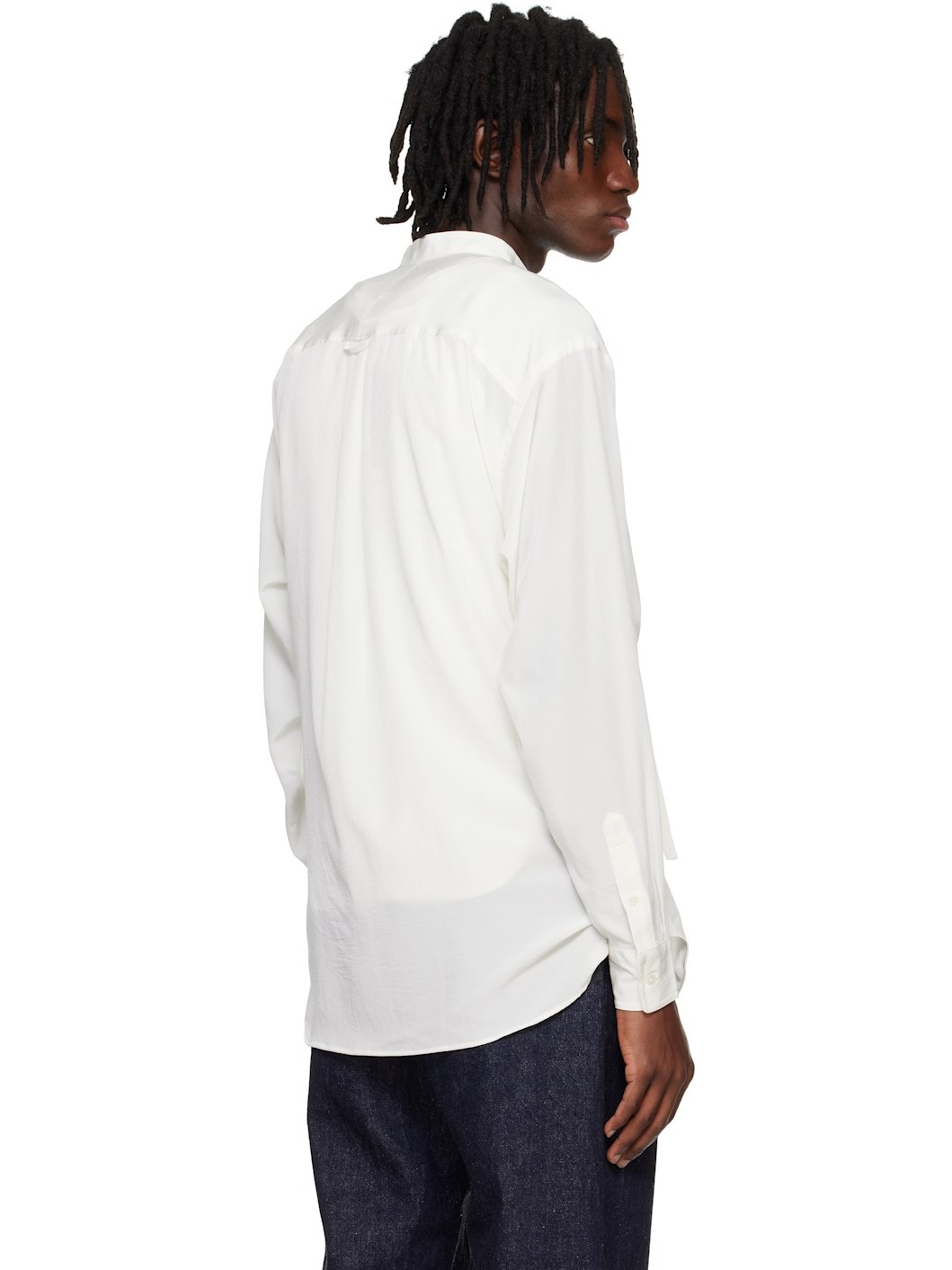 White Band Collar Dougi Shirt - 3