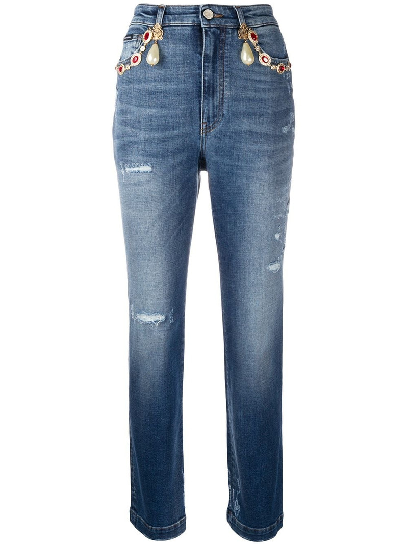 high-waisted cropped jeans 1