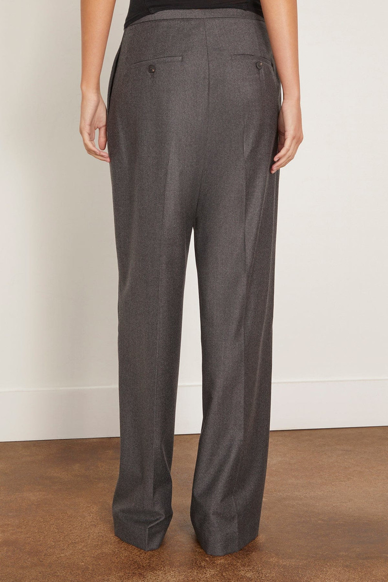 Relaxed Soft Wool Trousers in Dark Grey Melange 4