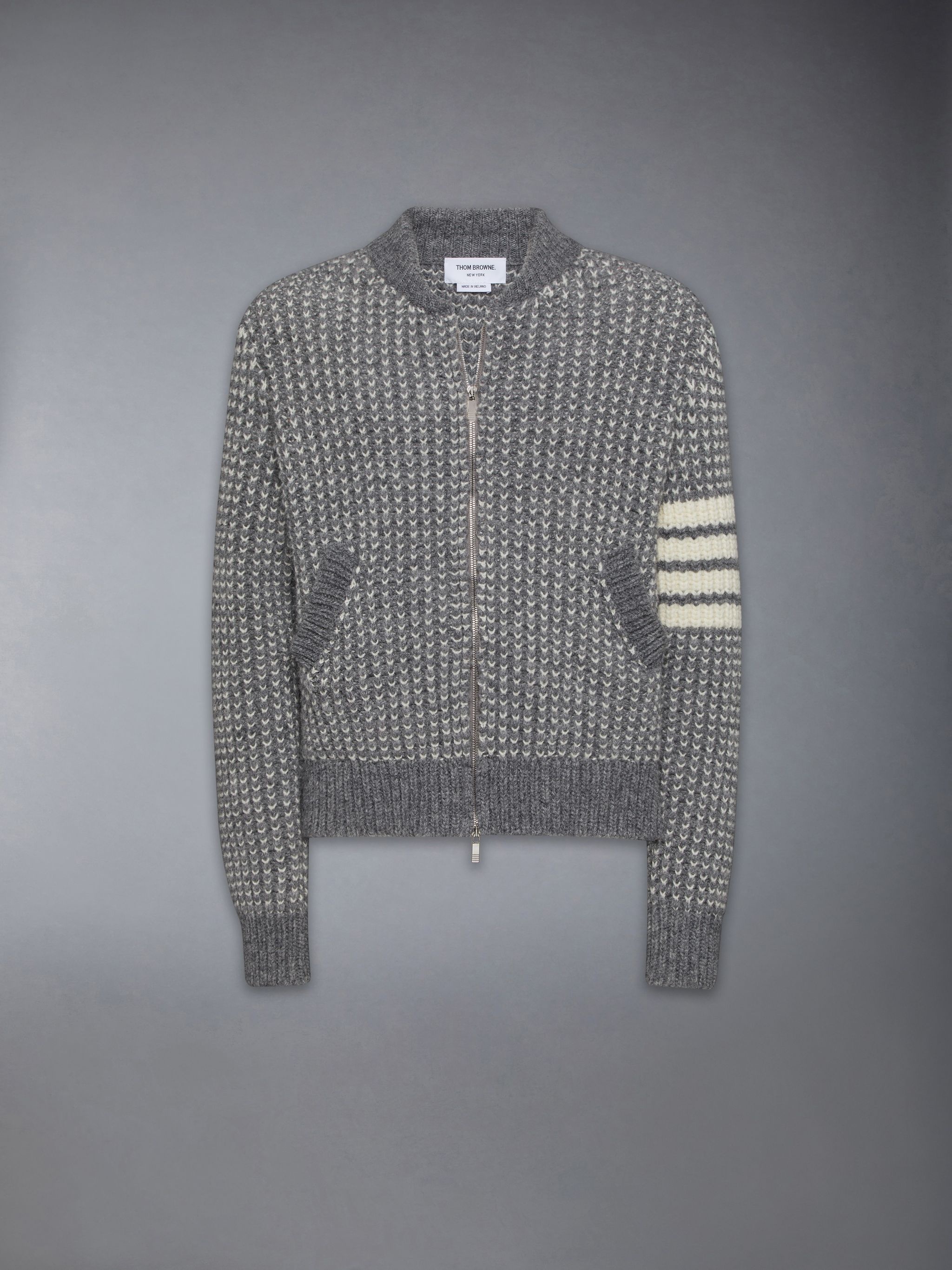 Irish Wool 4-Bar Bomber Jacket - 6