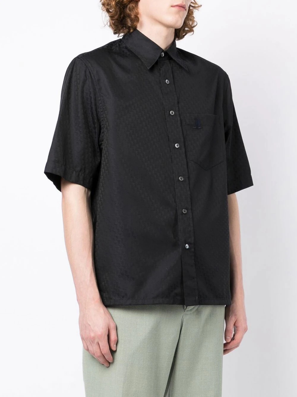 monogram-pattern short-sleeved shirt - 3