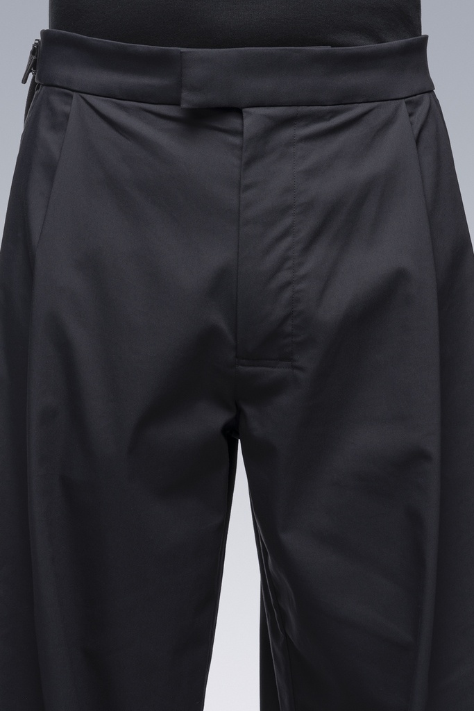 P48-CH Micro Twill Pleated Trouser Black - 11