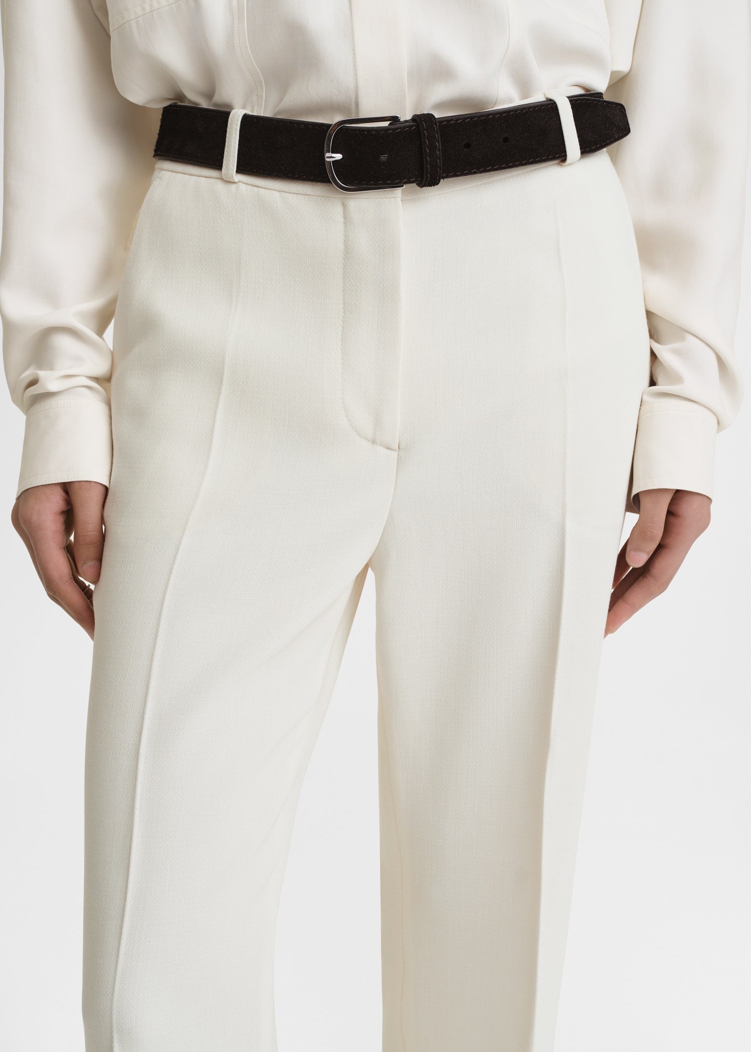 Flared evening trousers macadamia - 3