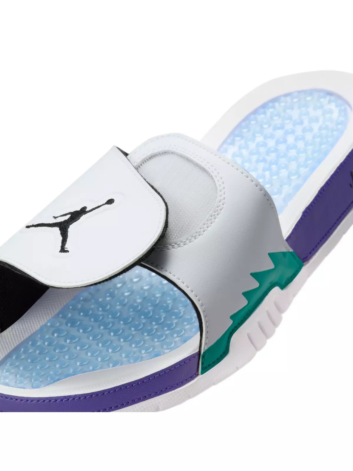 Hydro Retro 5 "White/Black/New Emerald/Grape Ice" Men's Slide - 9