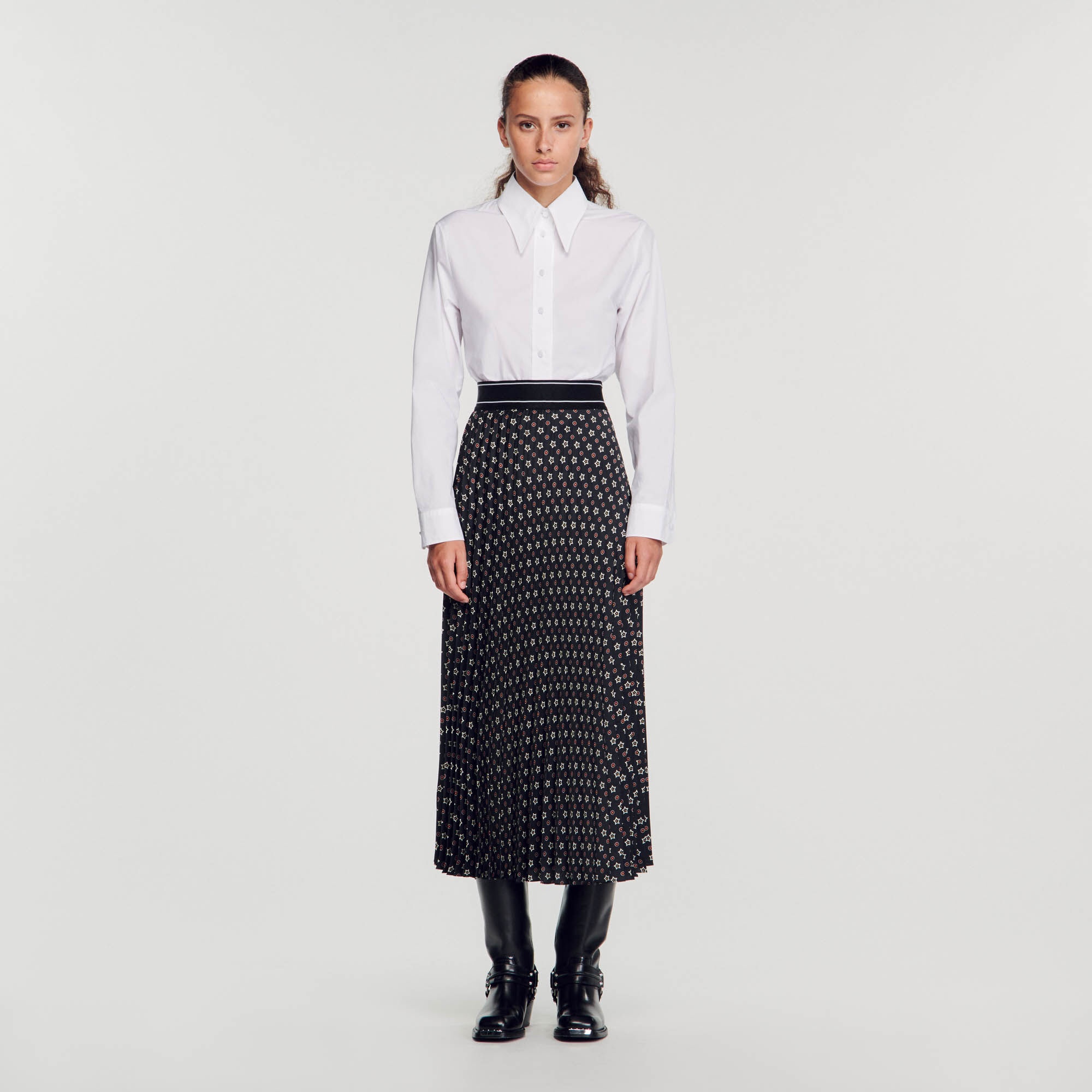 LONG PLEATED SKIRT - 3