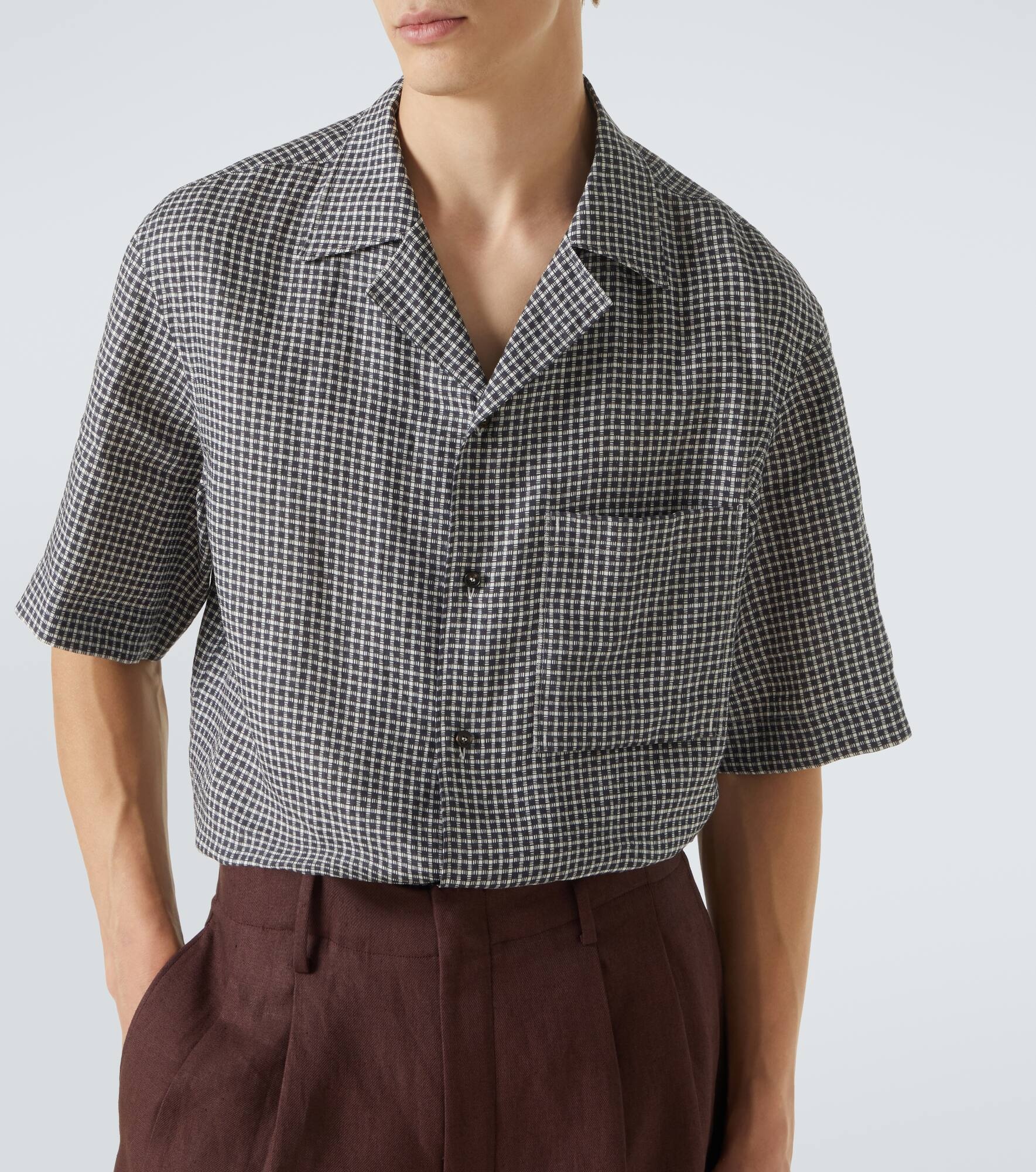 Checked linen shirt - 5