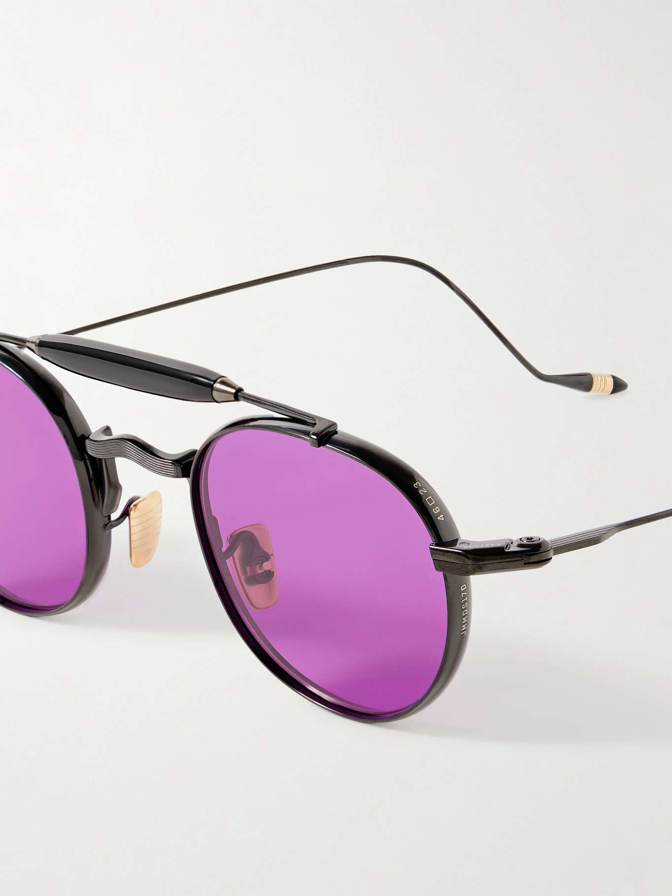 Dasan round-frame beta-titanium sunglasses Black - 3