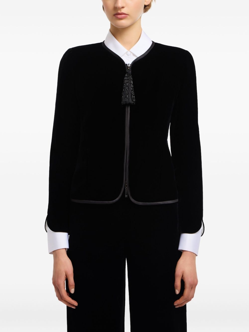 velvet tassel-embellished jacket - 3