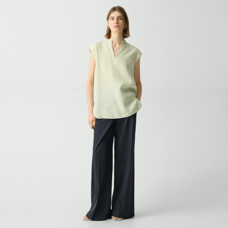 Theory Boxy Tunic Top in Relaxed Linen outlook