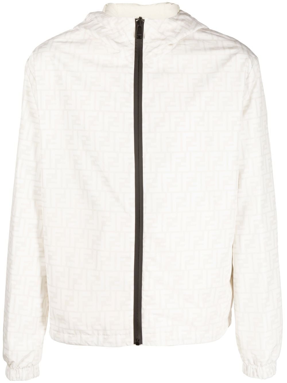 FF-logo print hooded jacket - 1