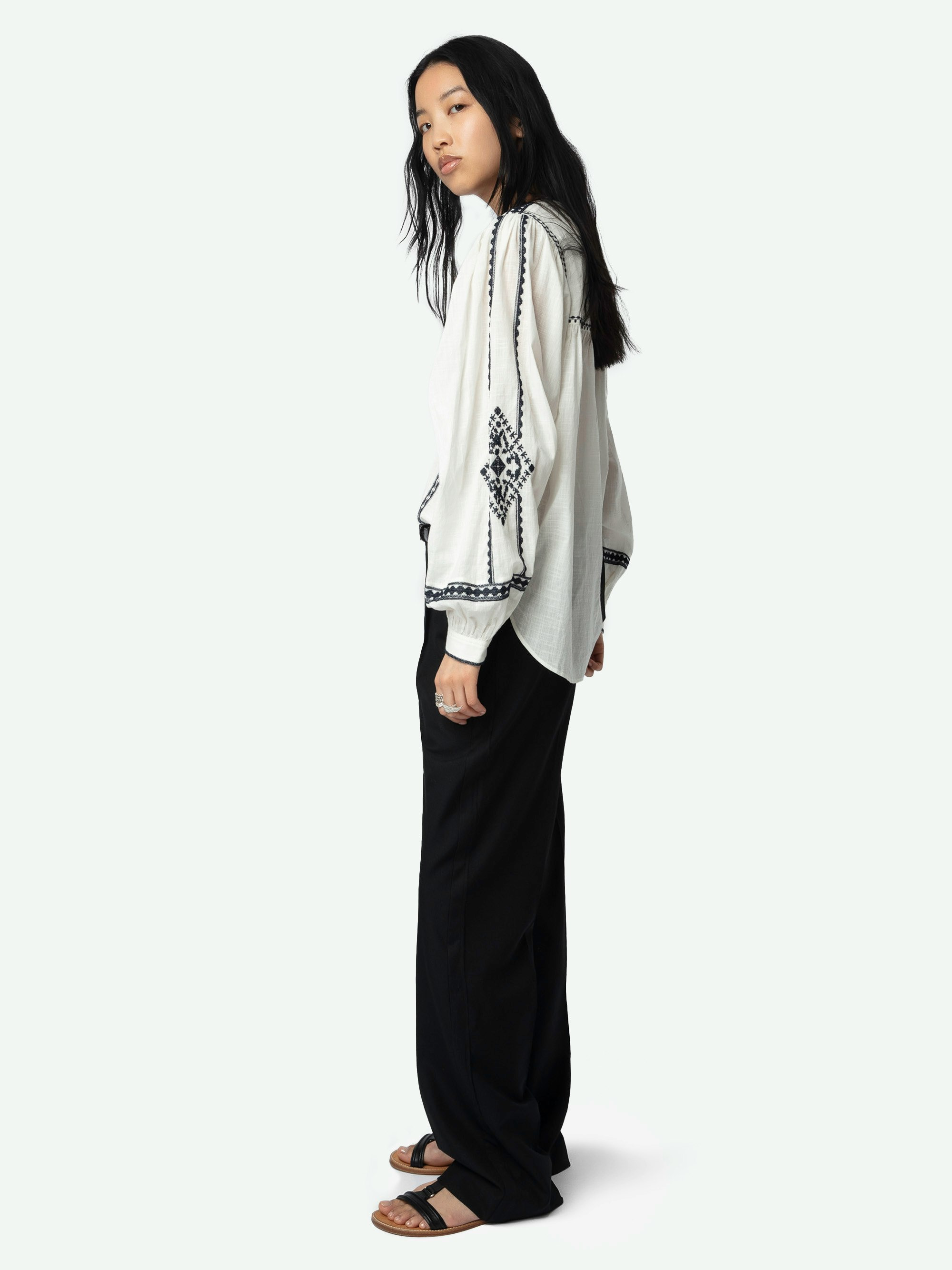 Tigy Oversized Cotton Blouse - 6