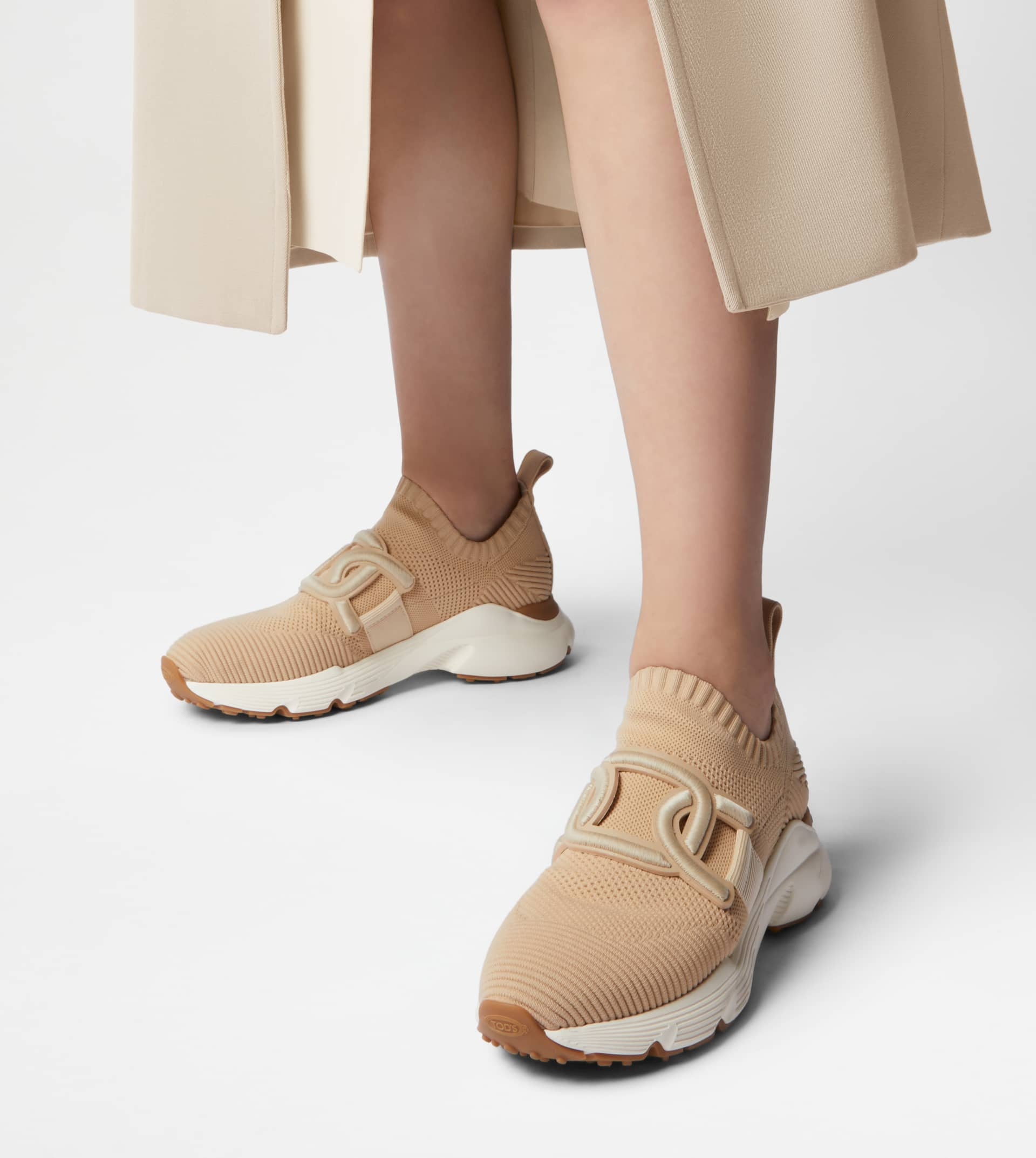 KATE SLIP-ON SNEAKERS IN FABRIC - BEIGE - 2