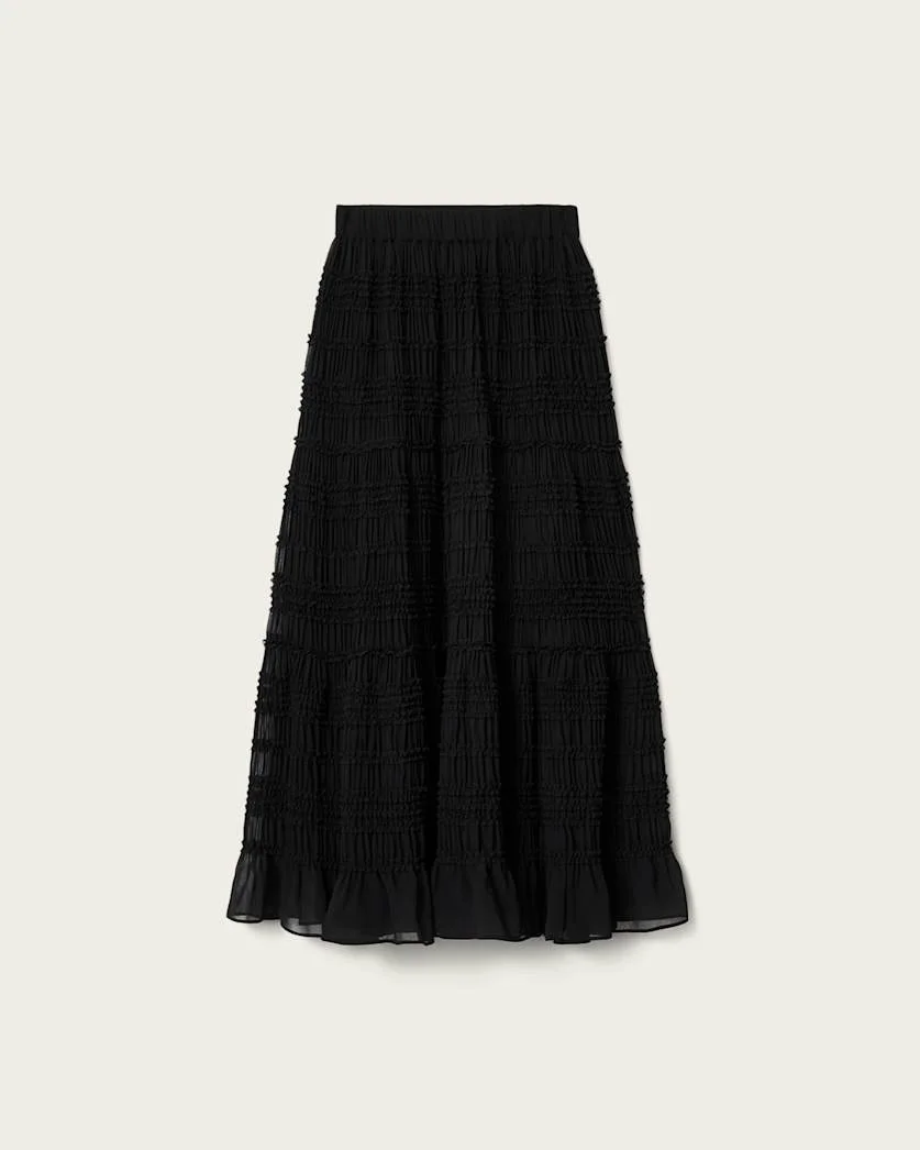 LOTUS SHIRRED MAXI SKIRT - 1