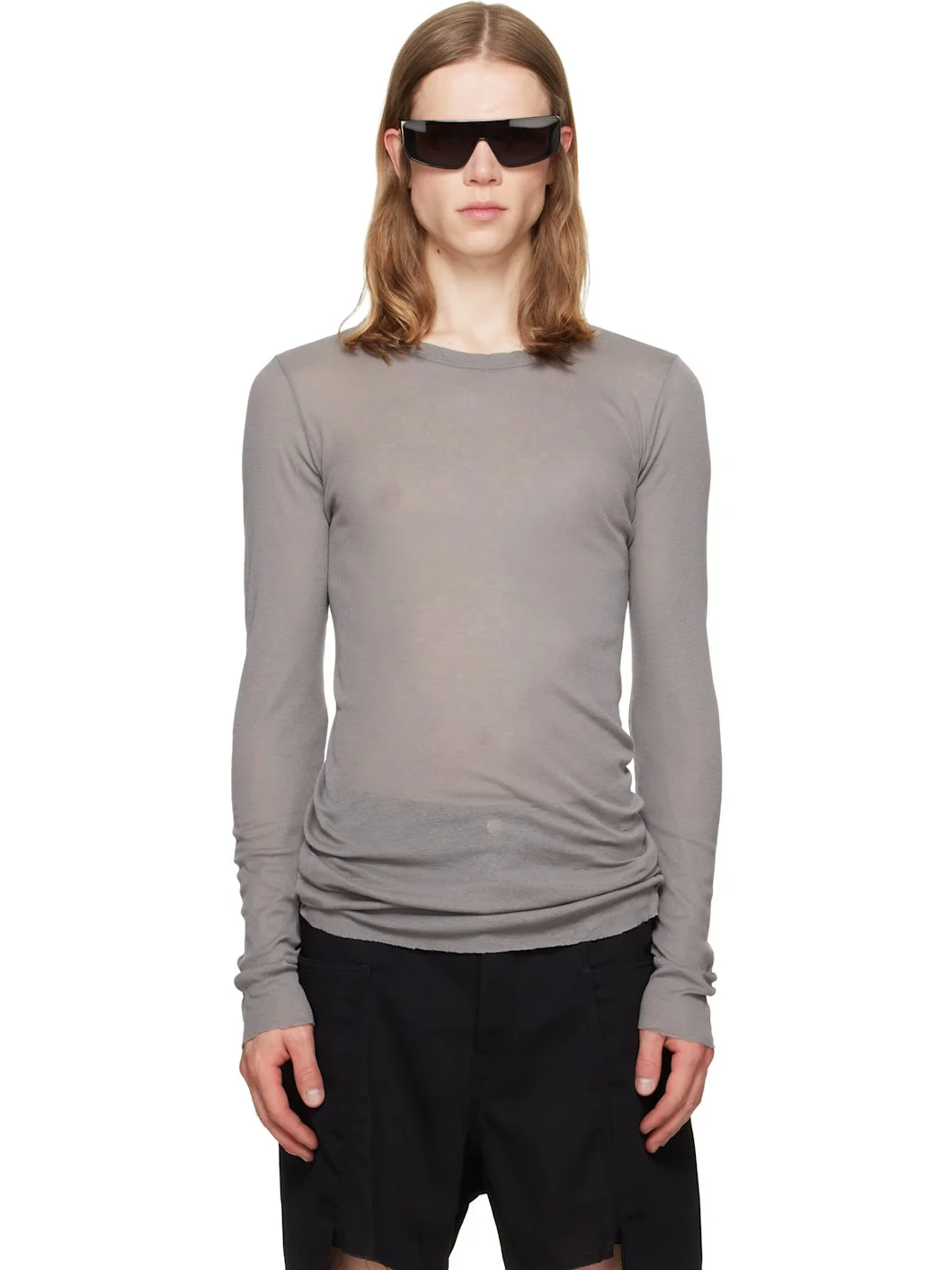 Gray Tower Rib LS T-shirt - 1