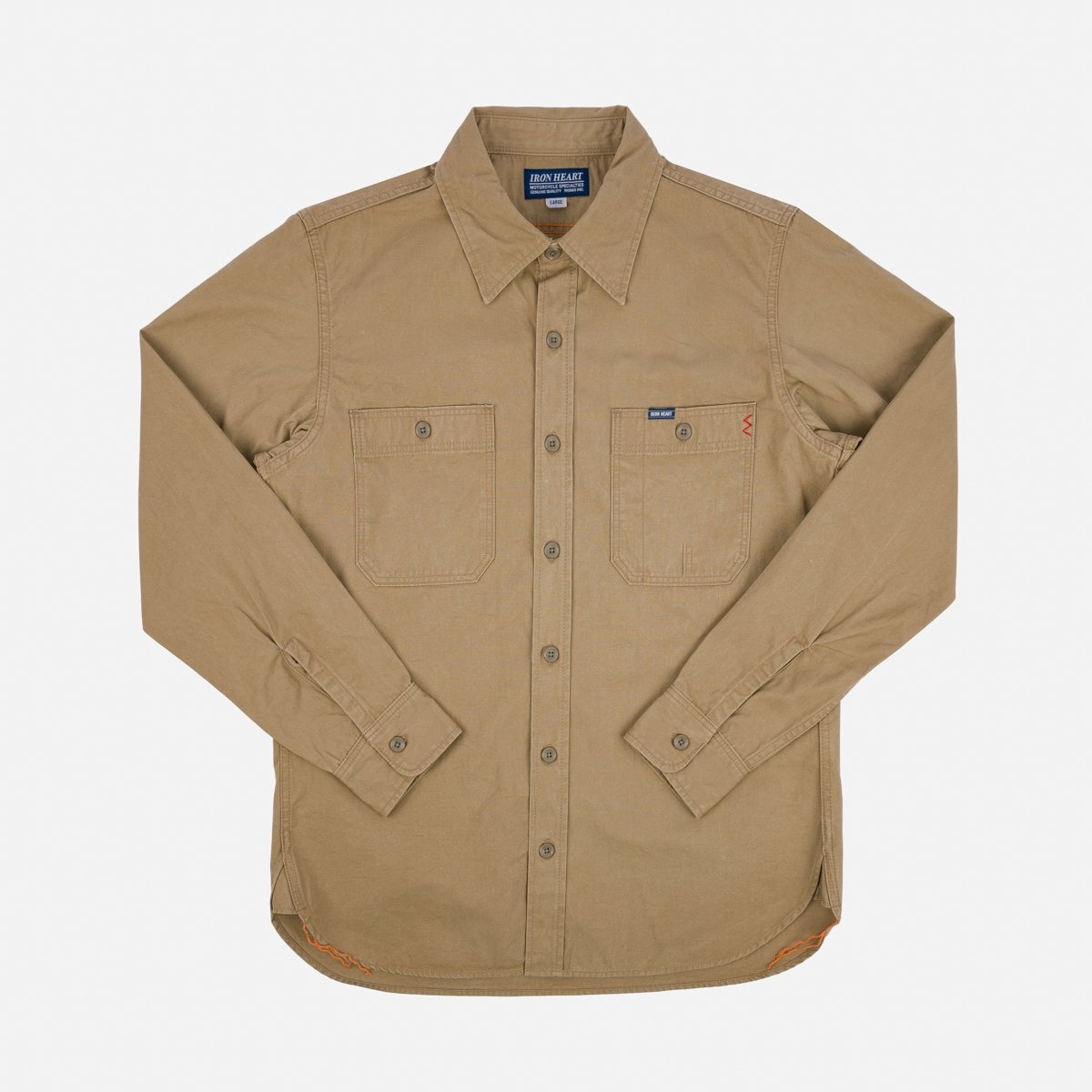 IHSH-395-KHA 7oz Fatigue Cloth Work Shirt - Khaki - 1