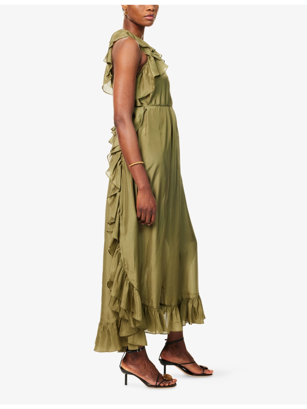 Cascadian Ruffled Silk Midi Dress - 3
