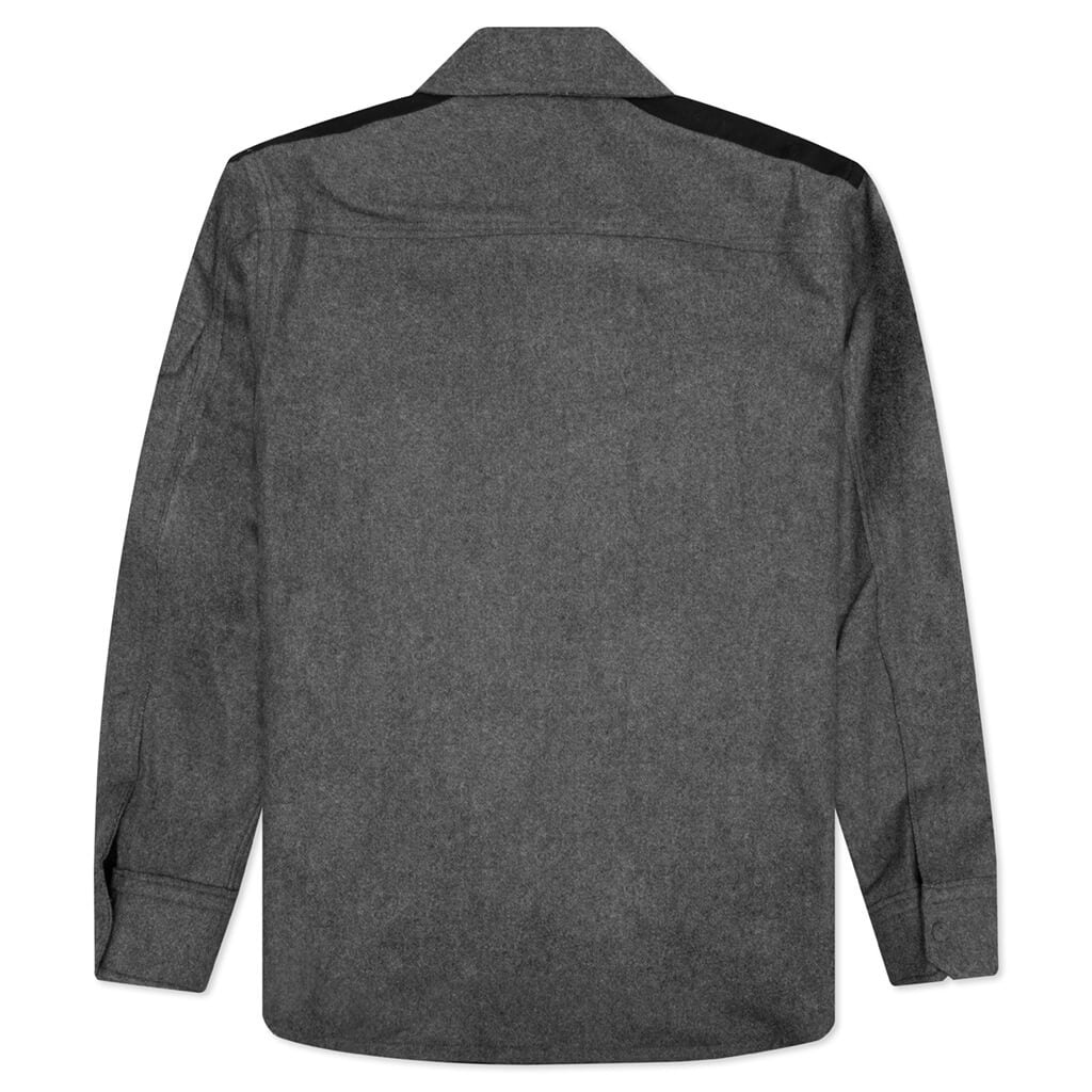 HELMUT LANG WOOL FLANNEL SHIRT - GREY MELANGE - 2