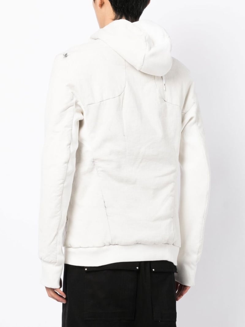 off-centre zip-up hooded jacket - 4