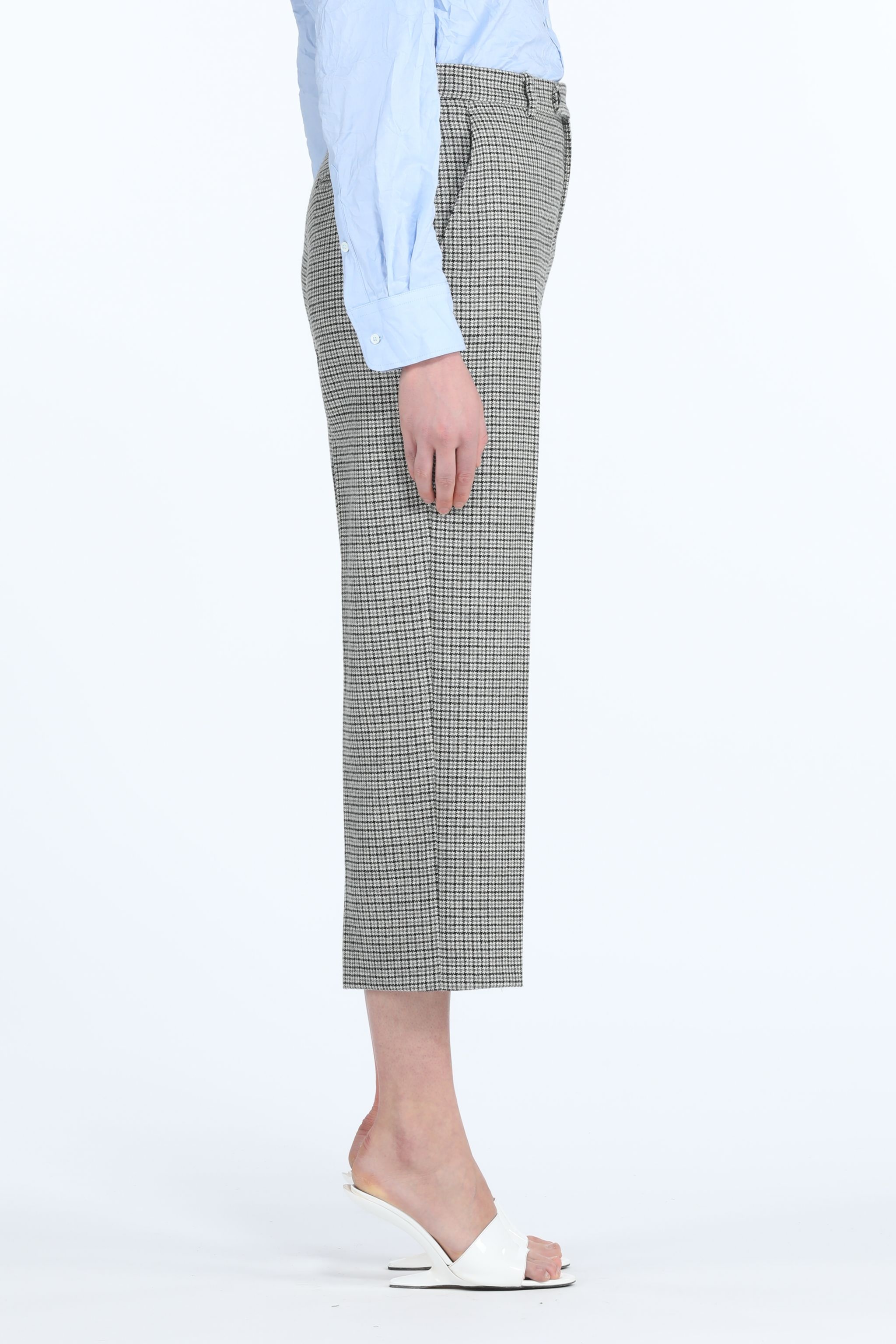 CHECKED STRAIGHT-LEG TROUSERS - 3