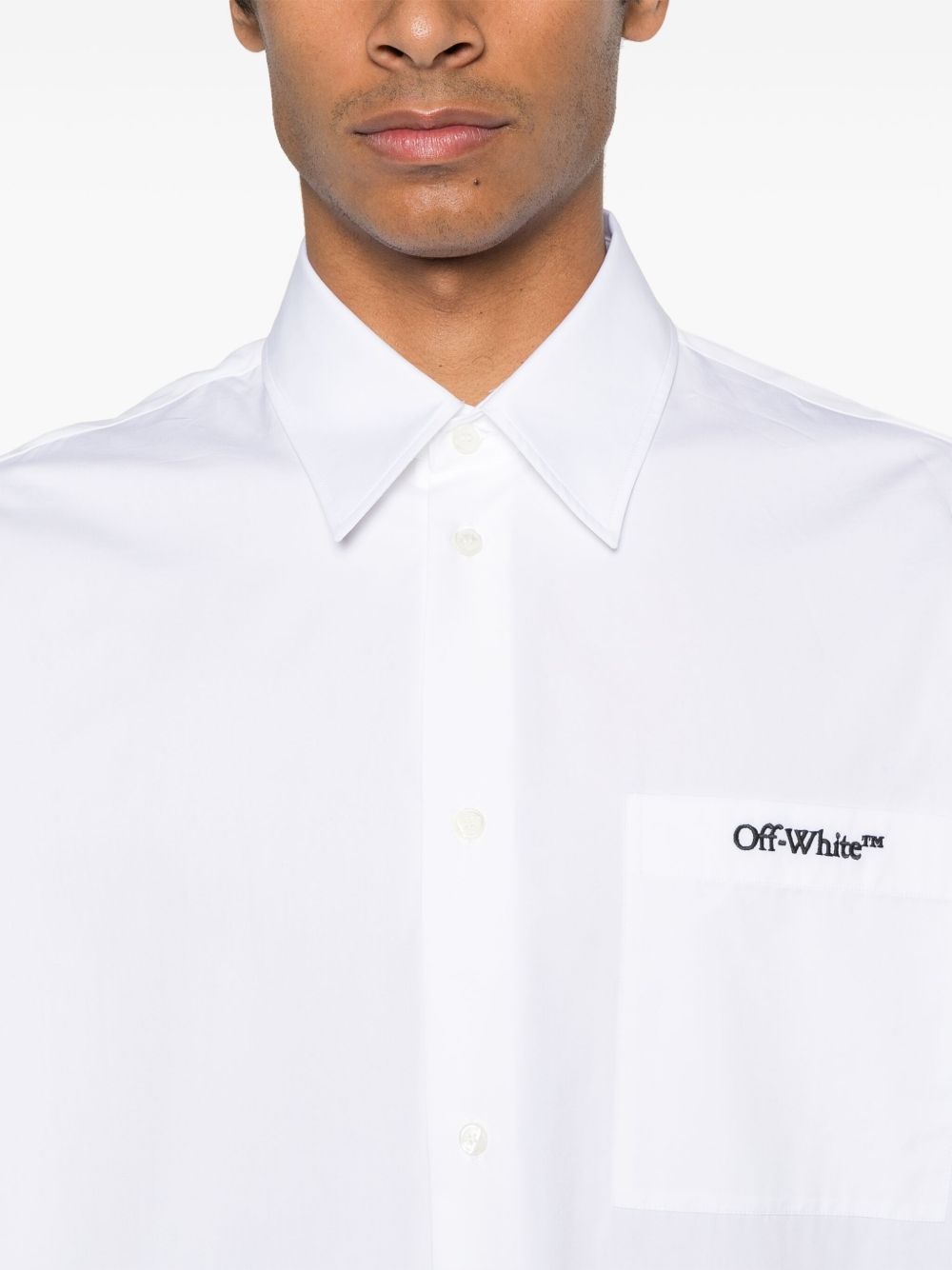 logo-embroidered shirt - 5