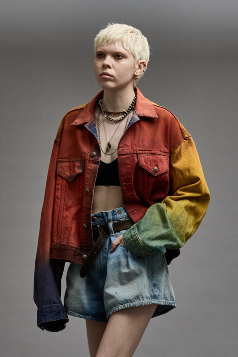 R13 ELI BOXY TRUCKER JACKET - MULTICOLOR SPRAY DYE outlook