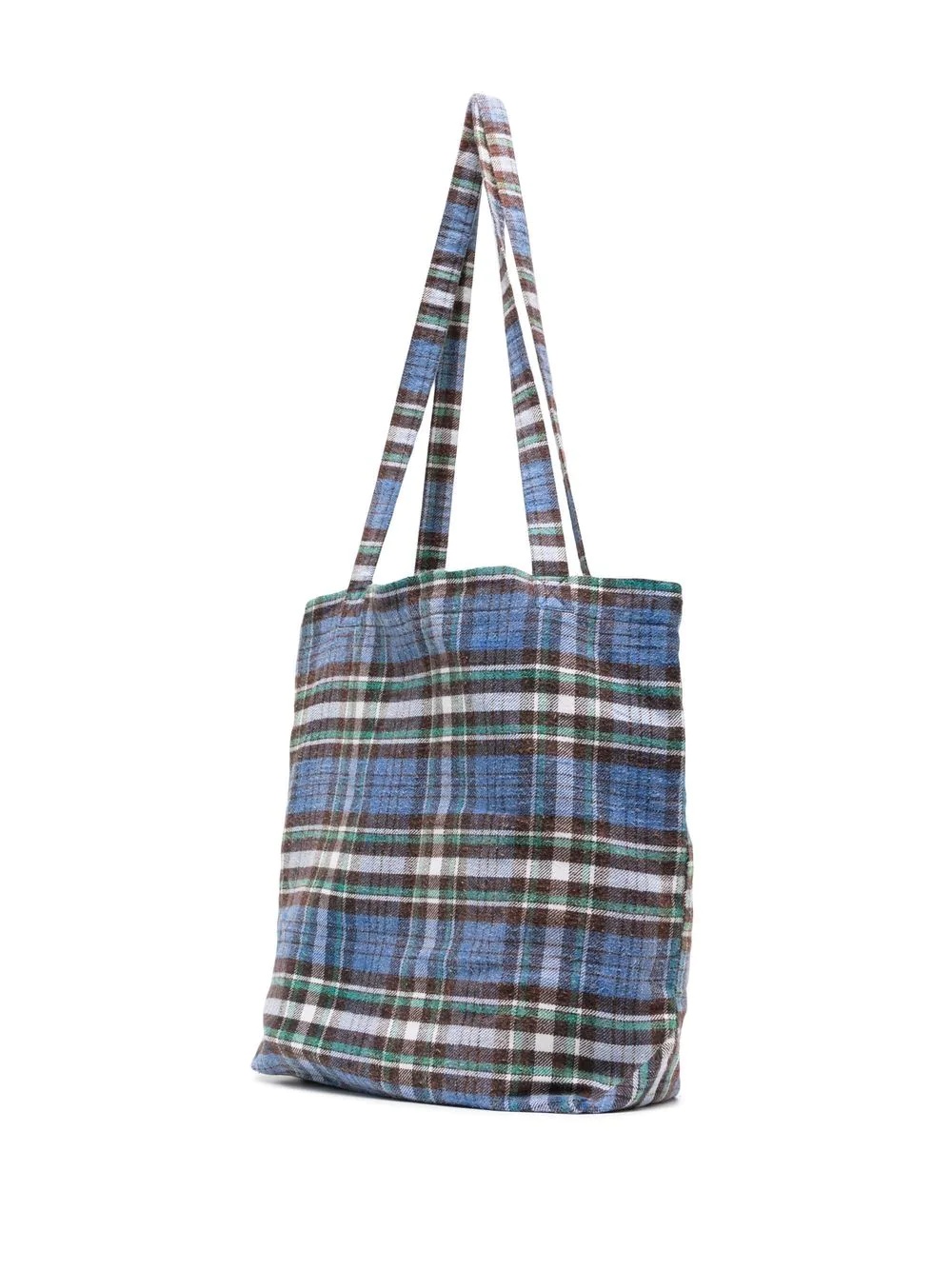 plaid-check tote bag - 3