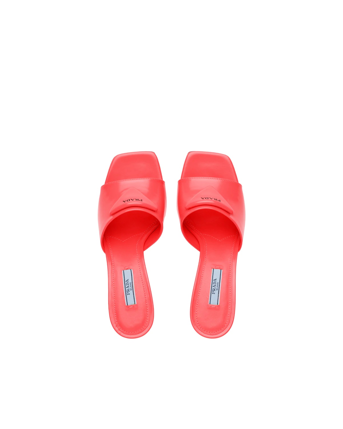 Brushed leather heeled slides - 3