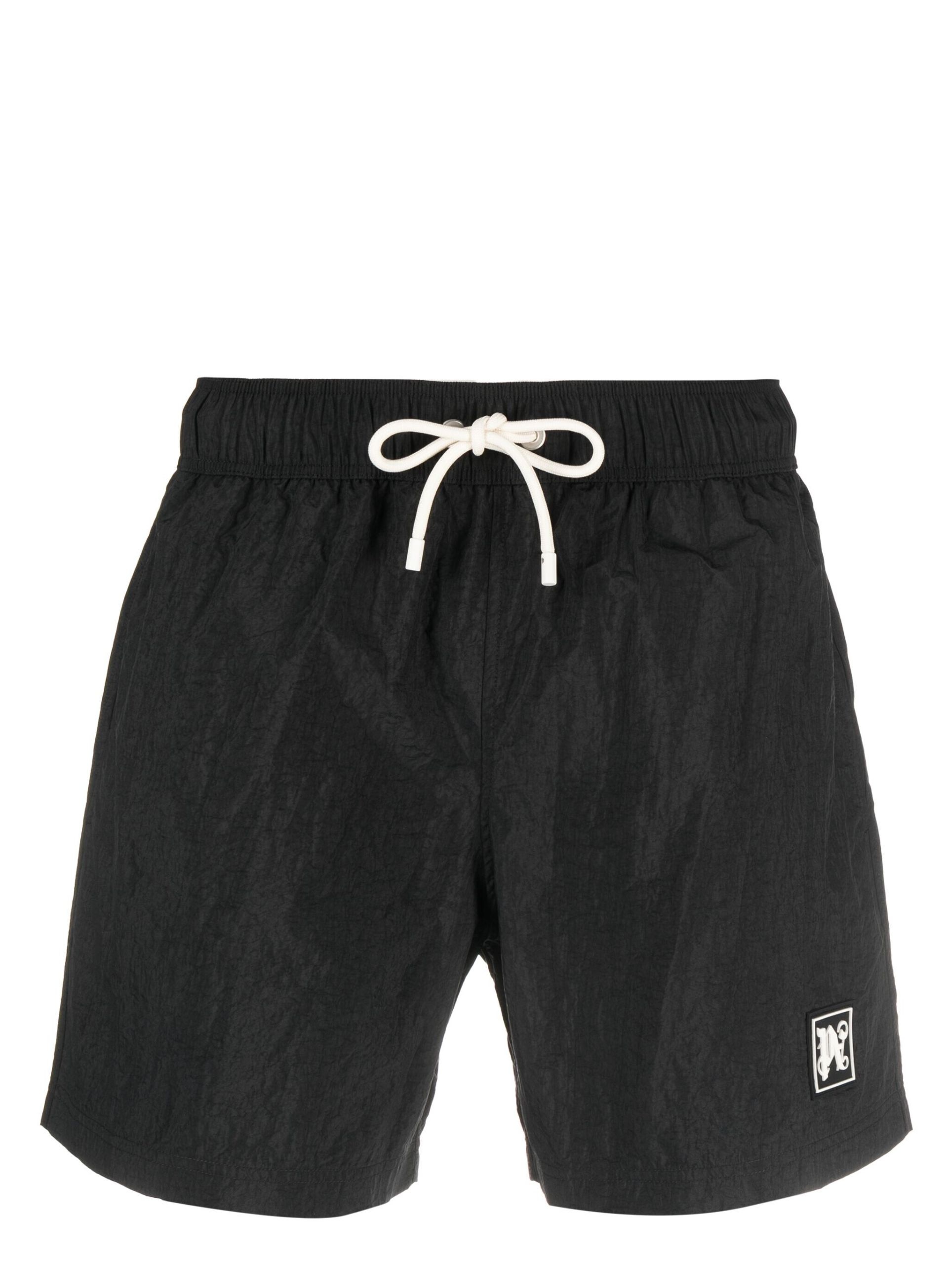 Black monogram patch swim shorts - 1
