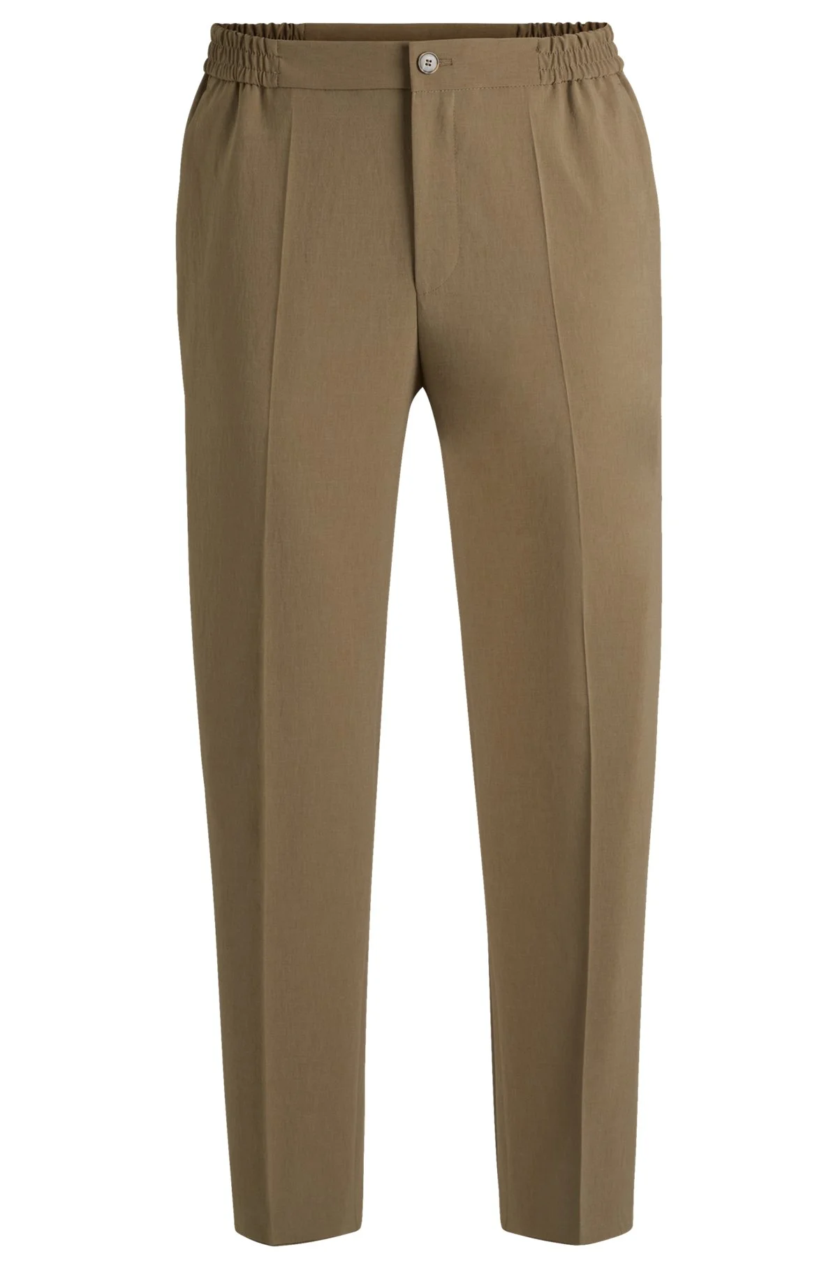 SLIM-FIT TROUSERS IN MELANGE WRINKLE-RESISTANT FABRIC - 1