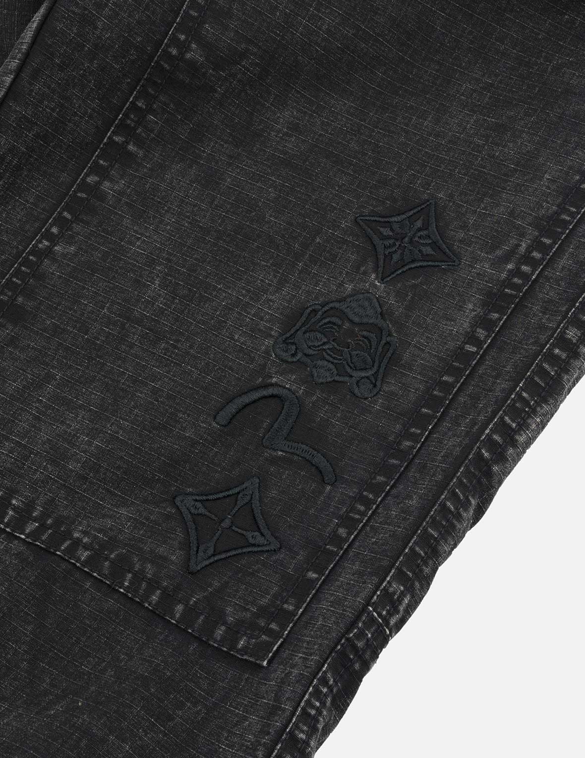 Seagull and Kamon Embroidery Straight Fit Woven Joggers - 9