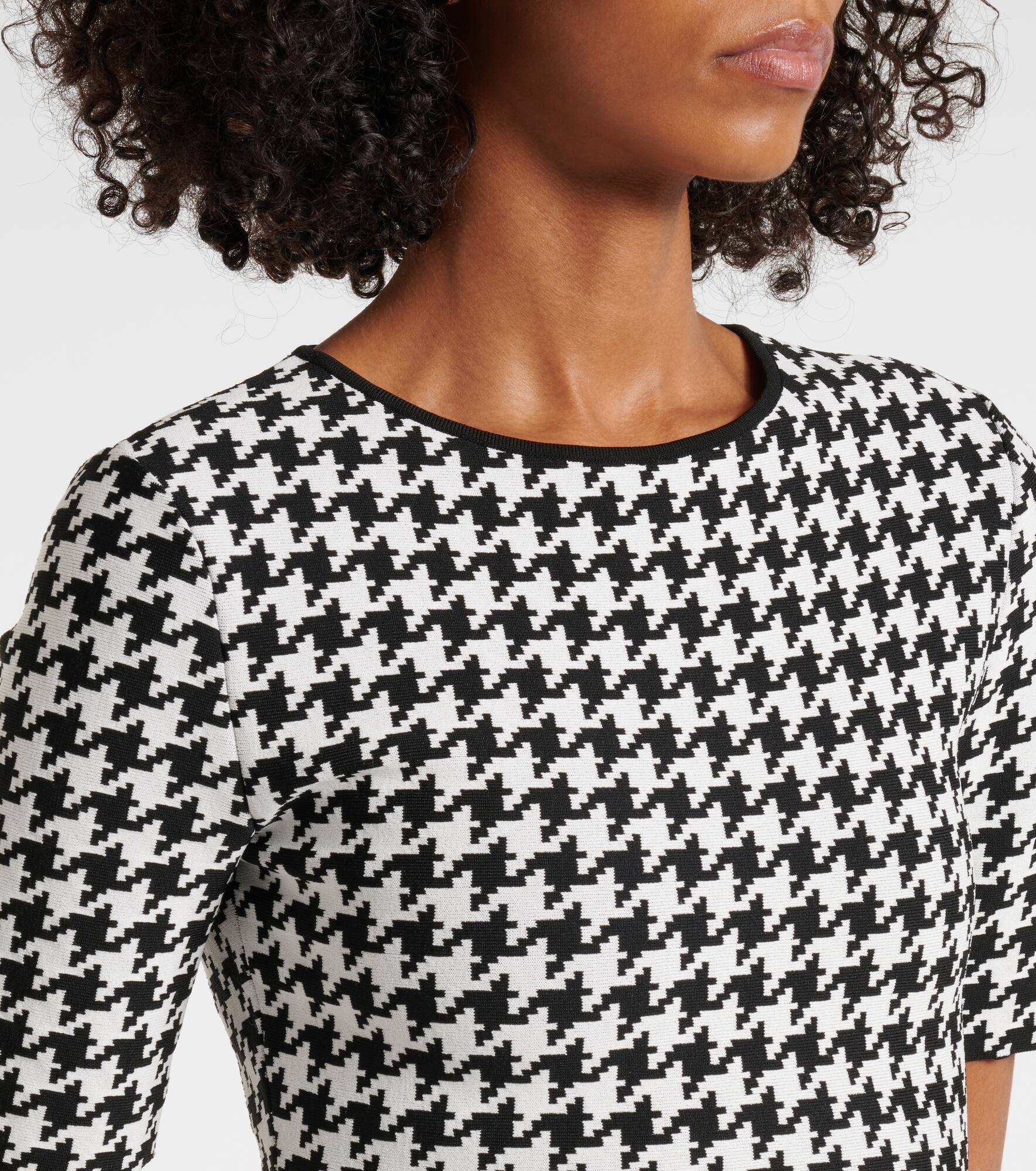 Houndstooth midi dress - 4