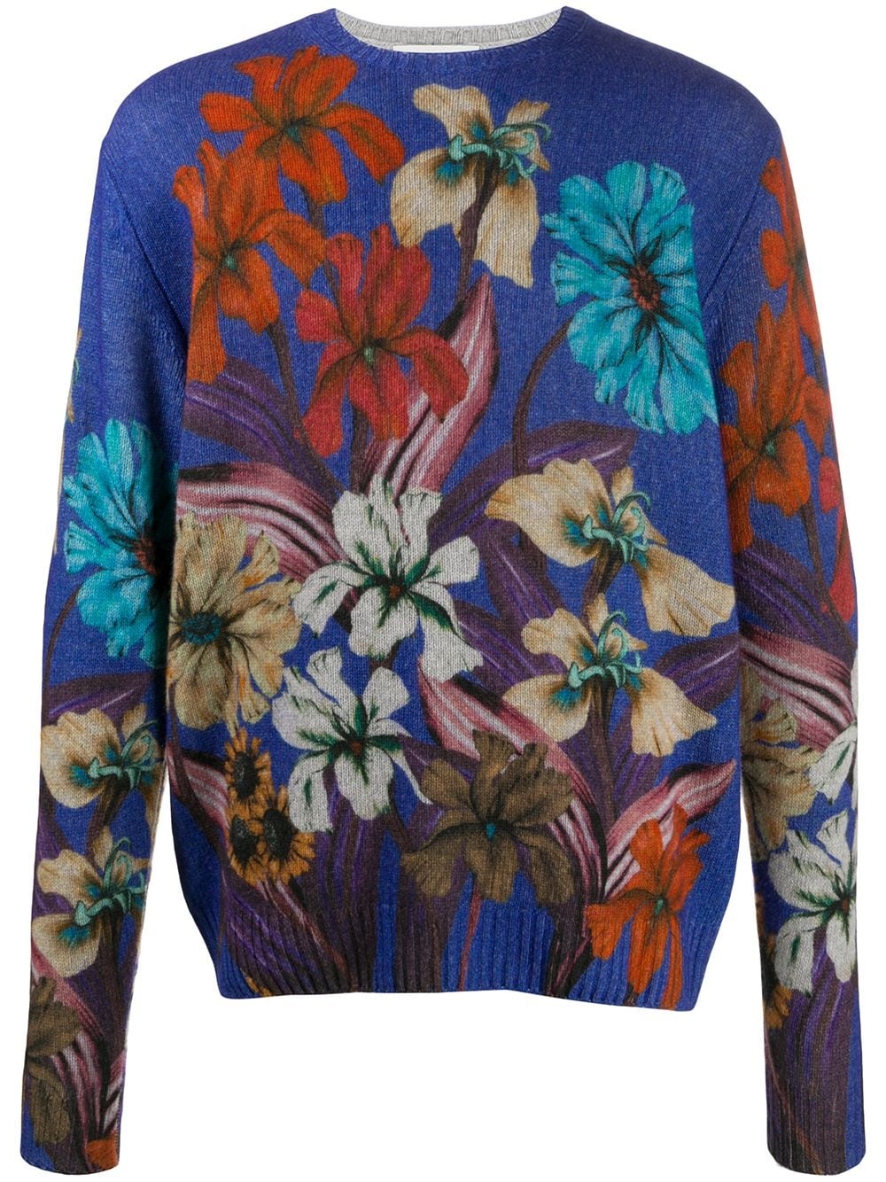 floral-print wool jumper - 1