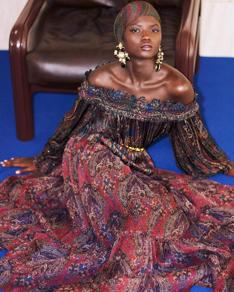 SAINT LAURENT SCARF IN STRIPED SILK AND LUREX outlook