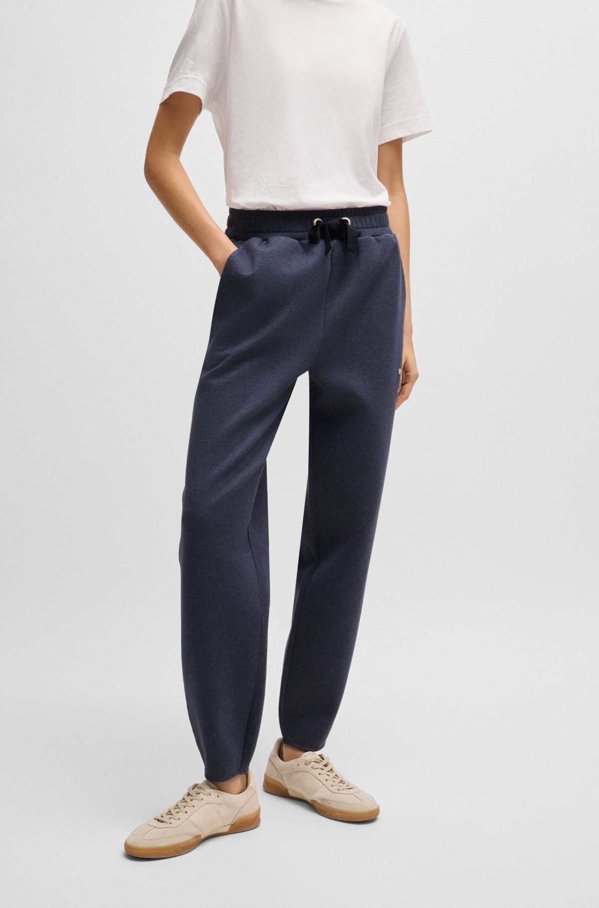 CUFFED TRACKSUIT BOTTOMS IN MELANGE COTTON - 2