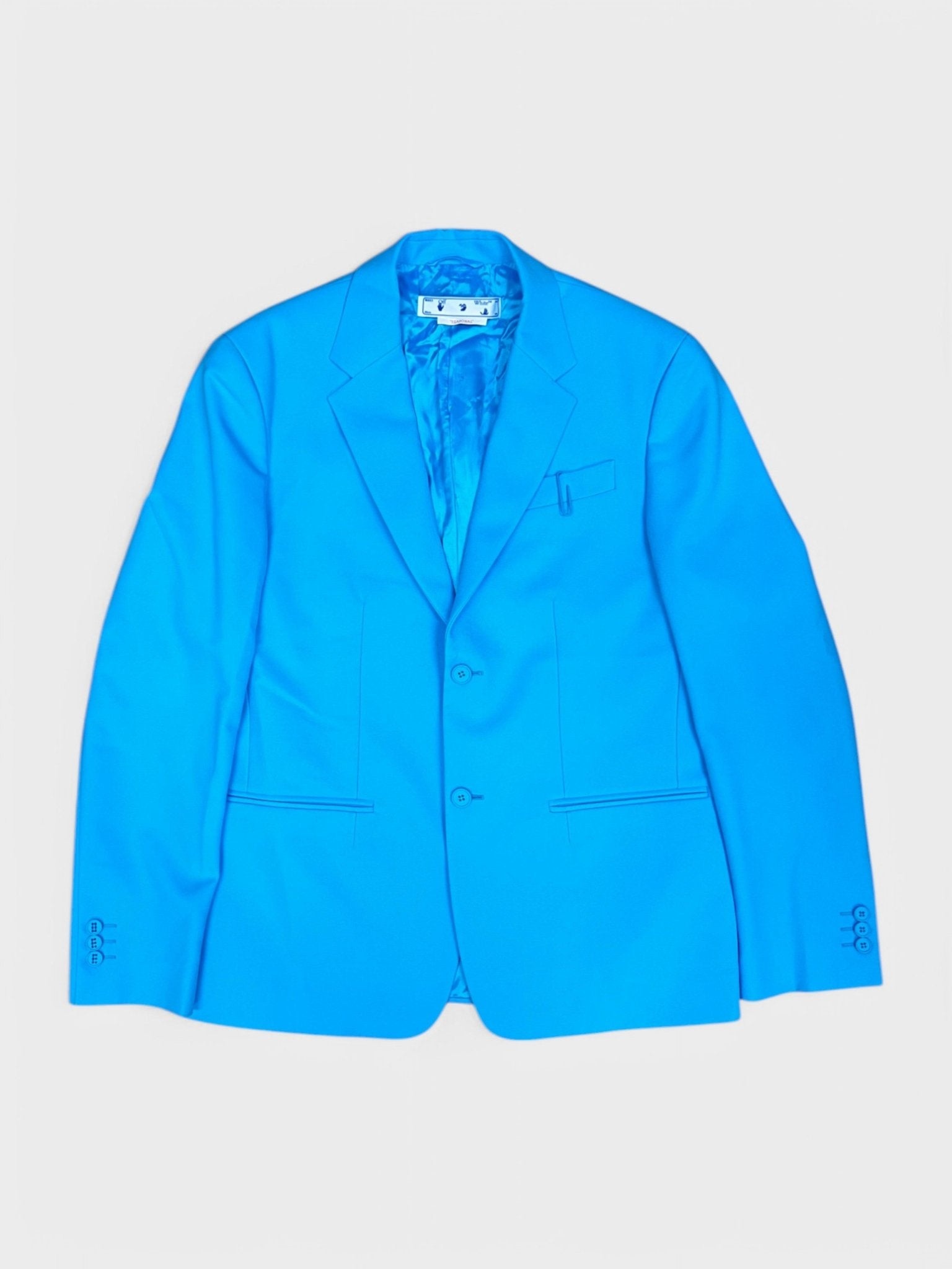 Off White Double Pap 2 Button Drill Relax Cyan Blue - 1