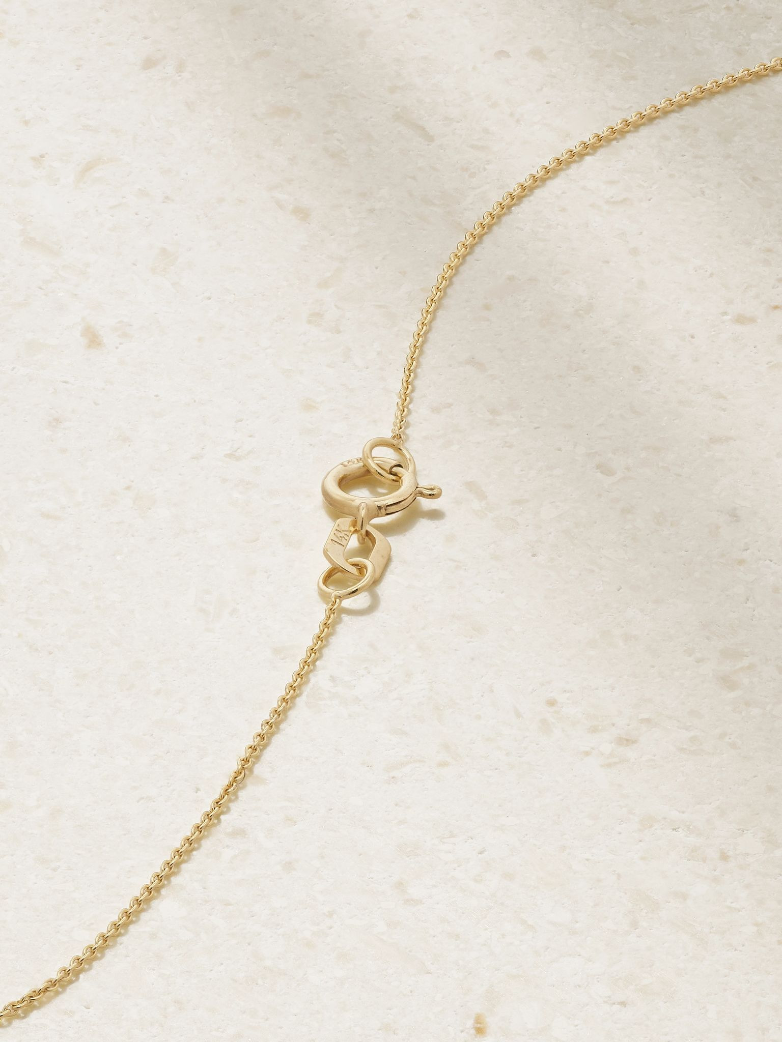 Tiny Green Goddess 14-karat gold, diamond and emerald necklace Gold - 3