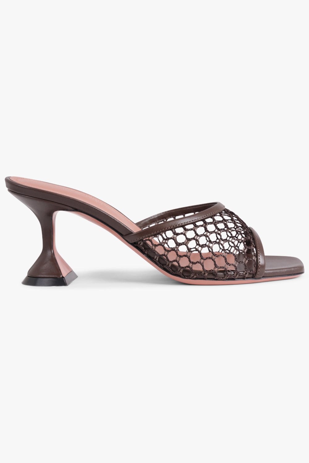 LUPITA 70MM FISHNET SLIPPER HEEL | BROWN - 2