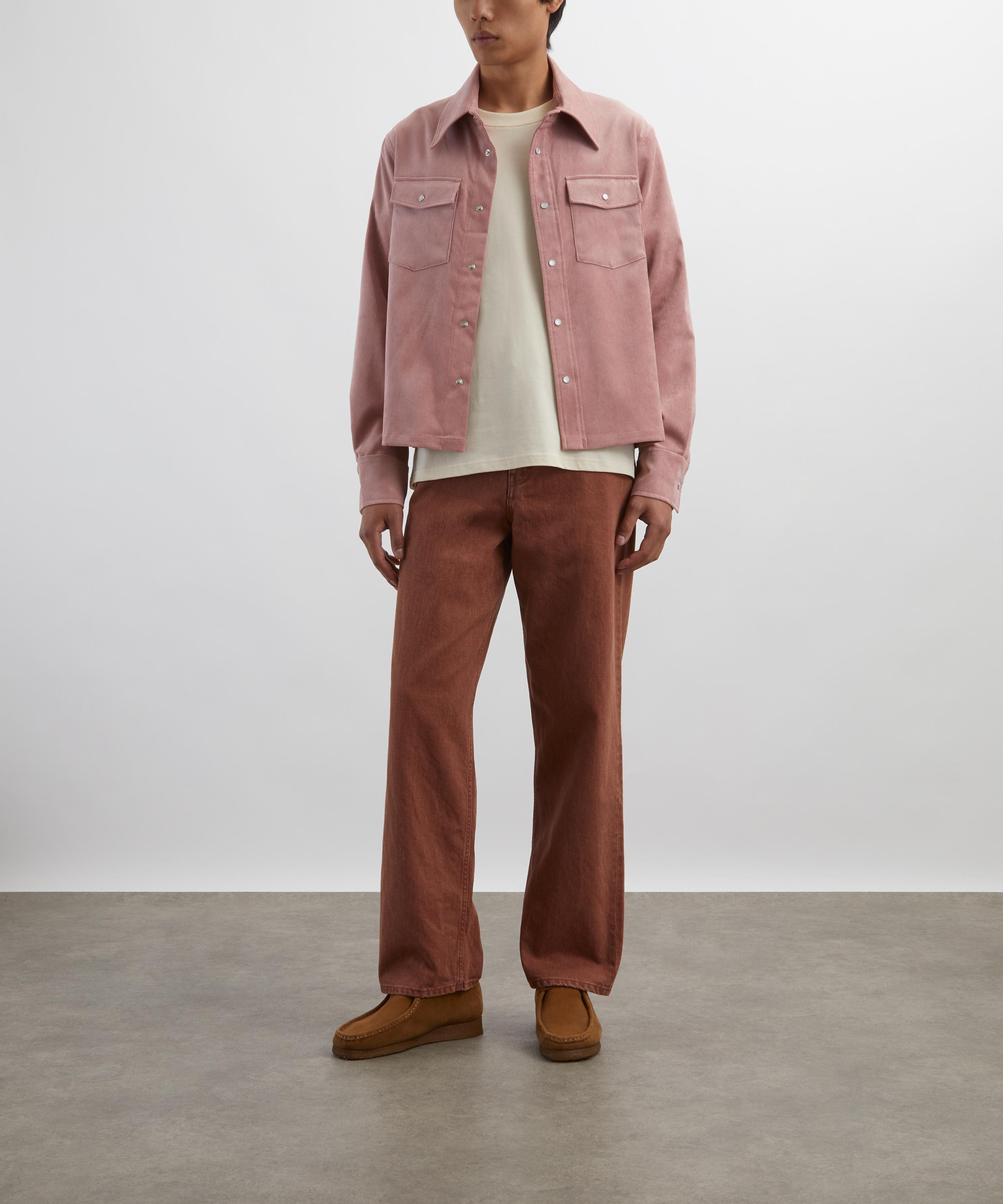 Faded Red Wide Cut Jeans - 2