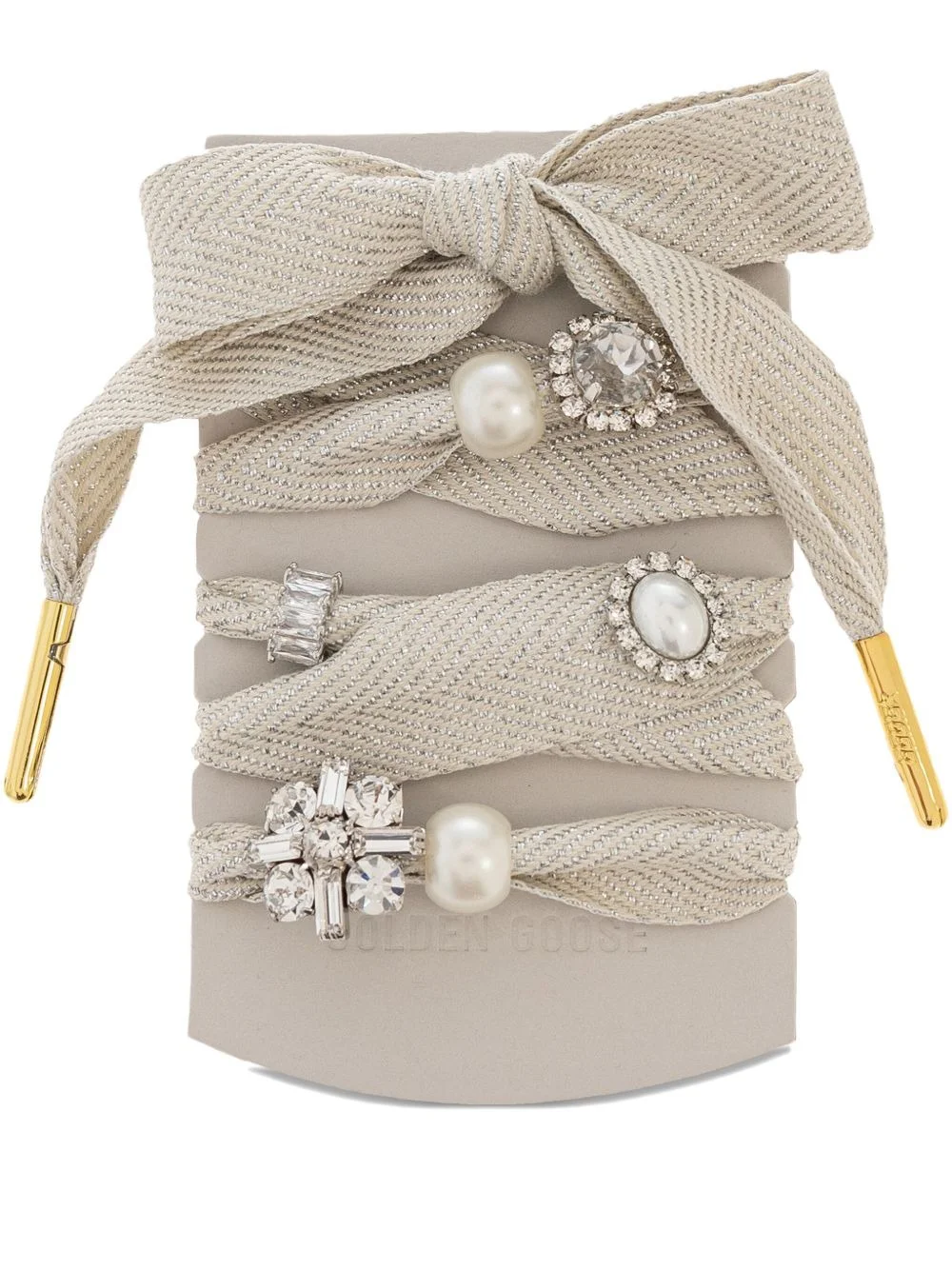 pearl-embellished shoelaces - 1